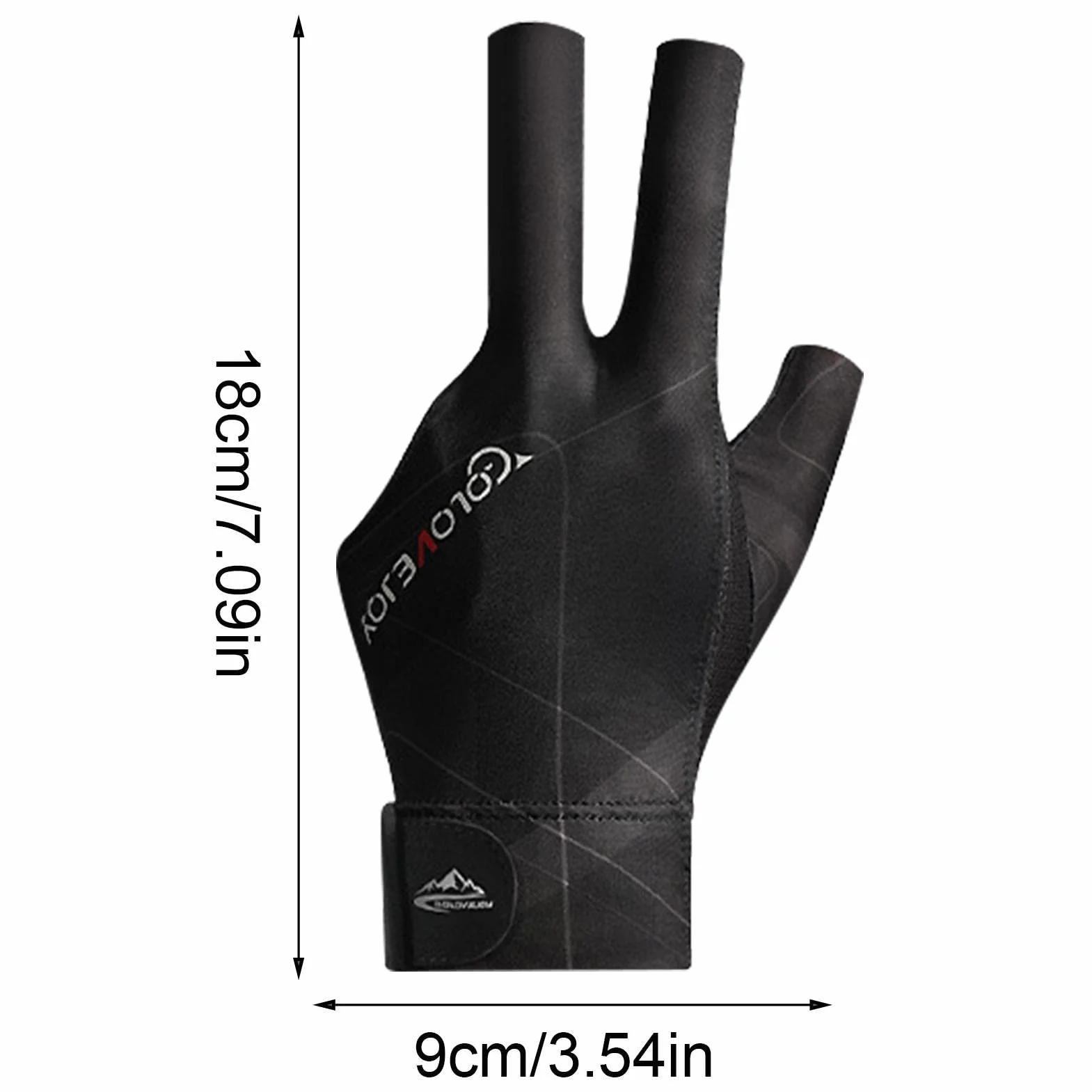 Guantes billar profesionales antideslizantes 3 dedos para mano izquierda
