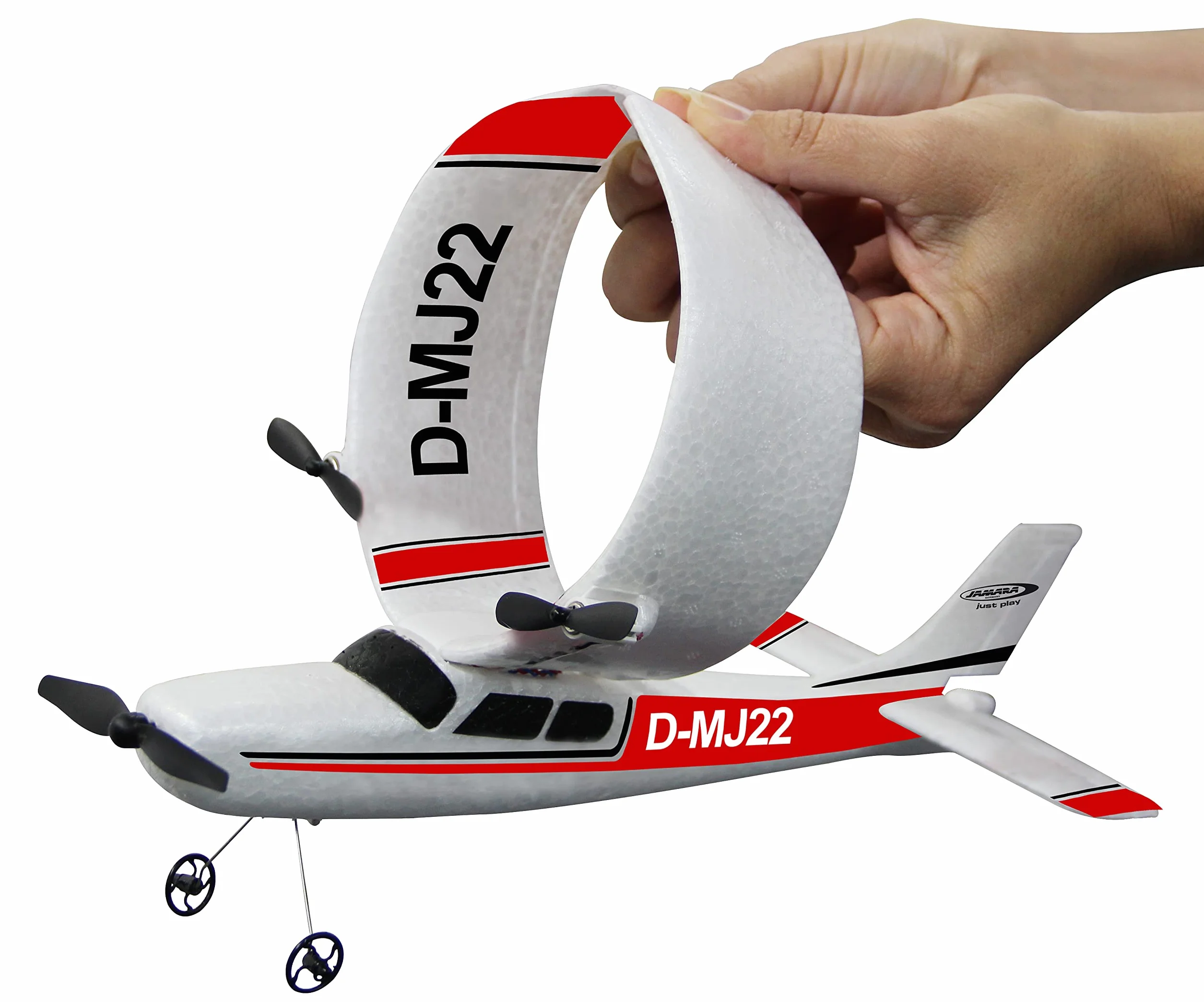 Jamara Cessna 182 Avión 2,4GHz Gyro 2CH - Modelo de Avión Teledirigido, Avión por Radiocontrol, con Giroscopio, Vuelo Estable, Vuelo automático, En Microespuma Flexible, para Principiantes