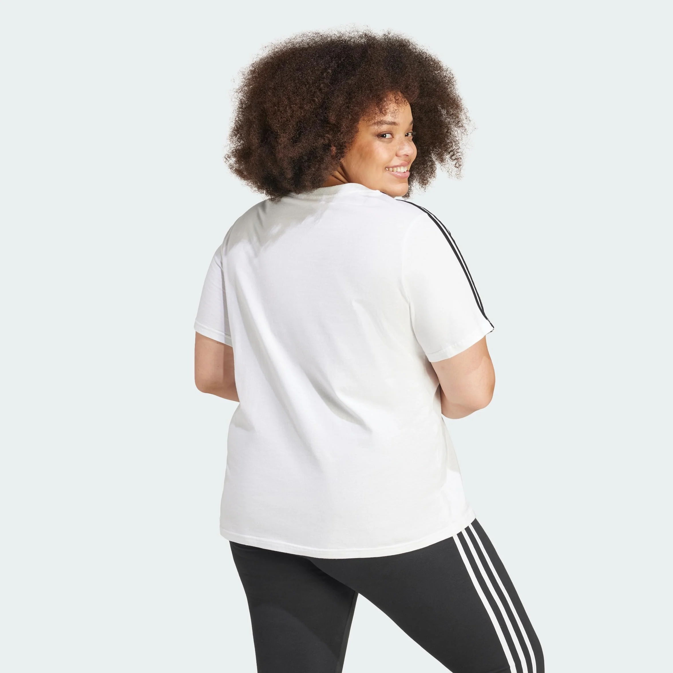 adidas Essentials Slim 3-Stripes T-Shirt Plus Size Mujer
