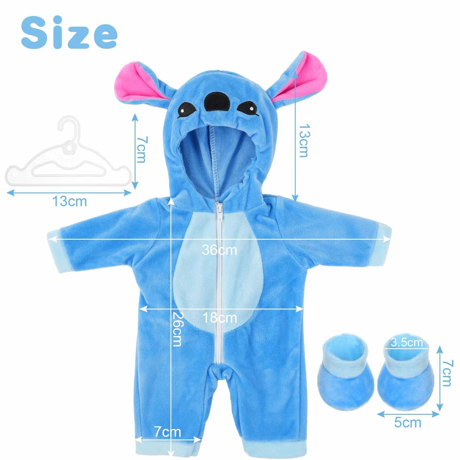 Aolso Ropa para Muñecas Bebé，Ropa para Muñecos Bebé de 35cm-45cm，Conjunto de Ropa de Muñeca,Juego de Disfraz de Muñeca para Niños y Niñas,Accesorios para Muñeca(no muñecas)-Puntada