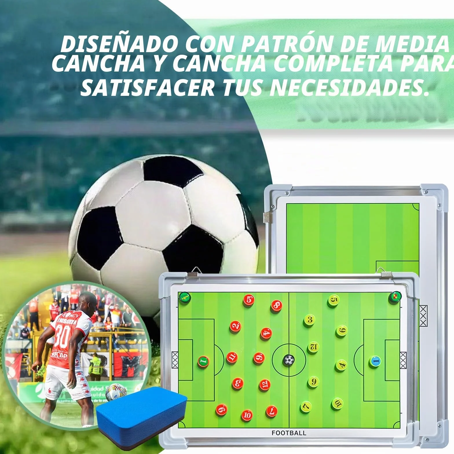 RoseFlower Carpeta Táctica de Fútbol con Imanes 53x31cm