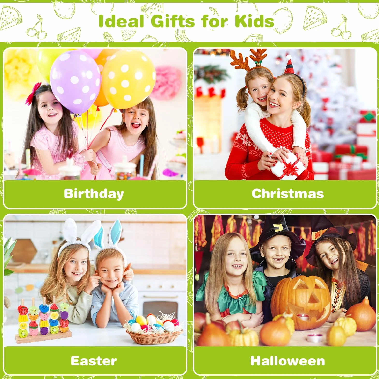 GiddyGlow Juguetes de Madera Montessori para Niños 2 3 4 Años： Juego Educativo con Ensartar Cuentas y Apilar Bloques para Motricidad Fina + Regalo Niña Niño 2-5 Años