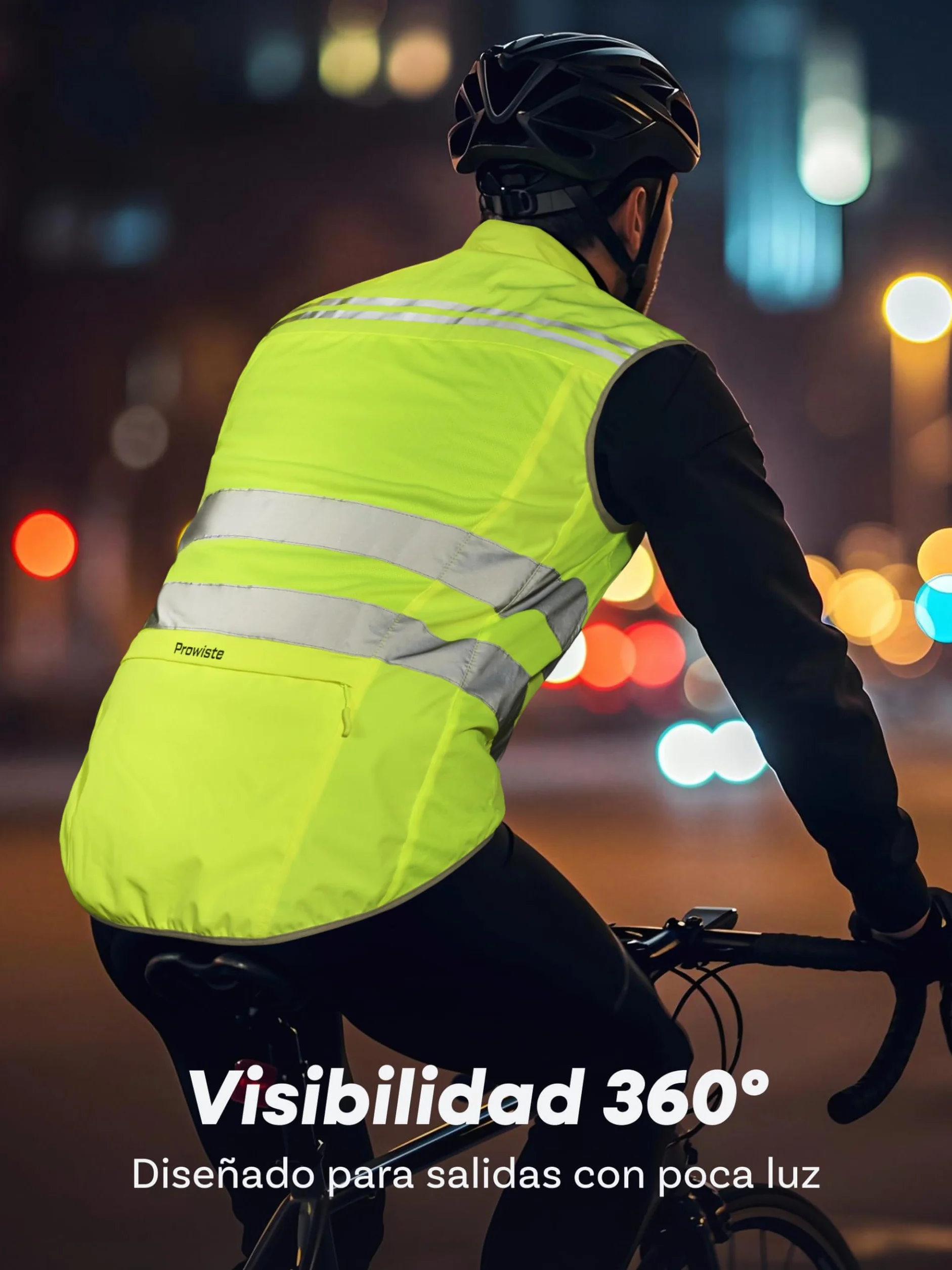 Chaleco Reflectante Ciclismo Alta Visibilidad Amarillo Neón con Bandas Reflectantes Transpirable Malla