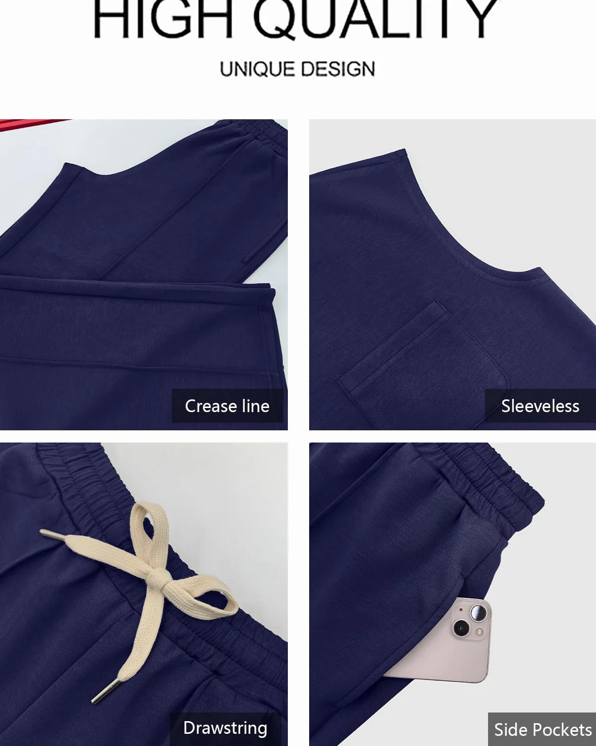 GRECERELLE Conjunto de dos piezas para mujer, chándal de verano manga corta cuello redondo