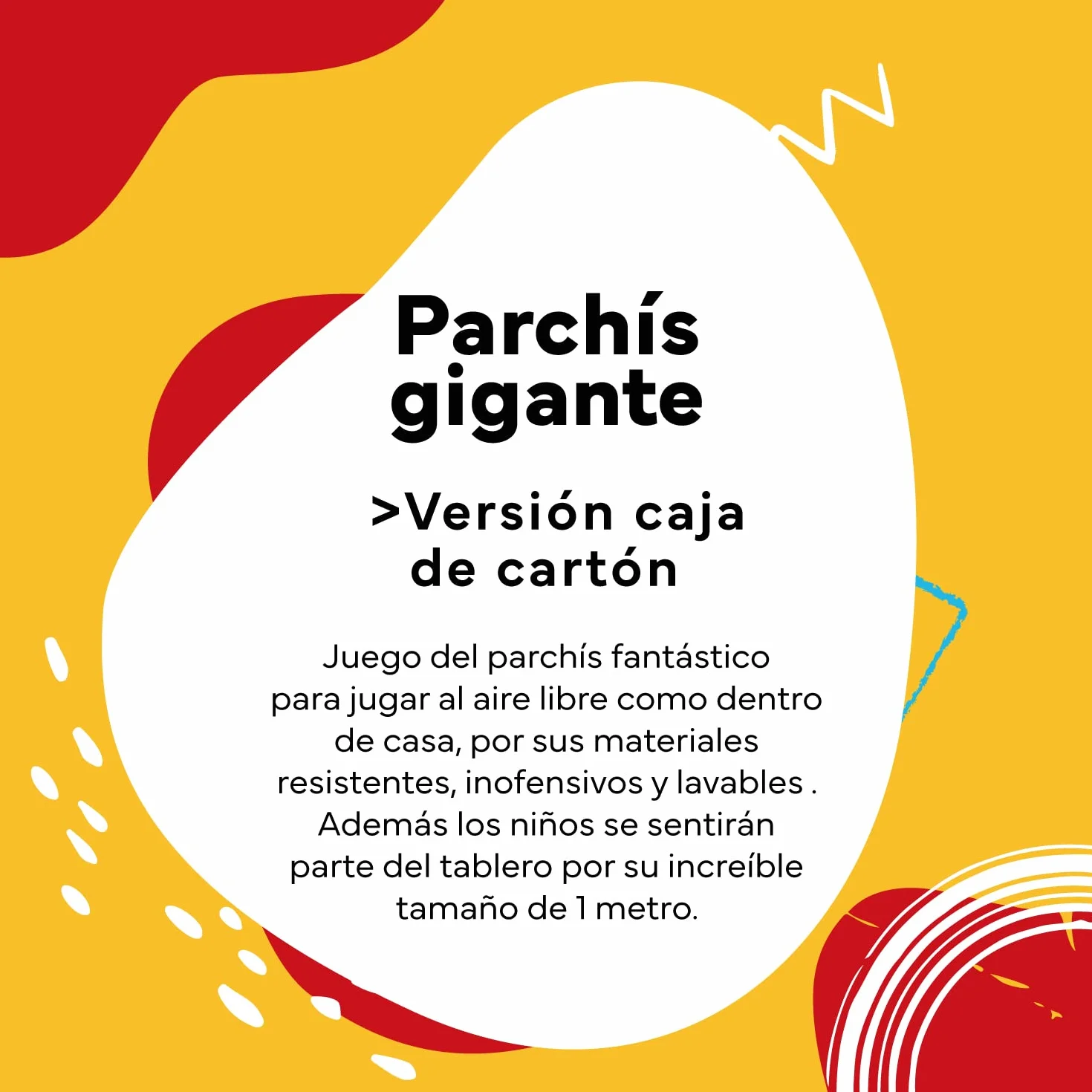 Cayro - Parchís - + 5 Años - Modelo Gigante -Tablero 100 x 100 cm - Juego de Mesa - Niños y Adultos - para Jugar al Aire Libre - Ideal 2 a 4 Jugadores