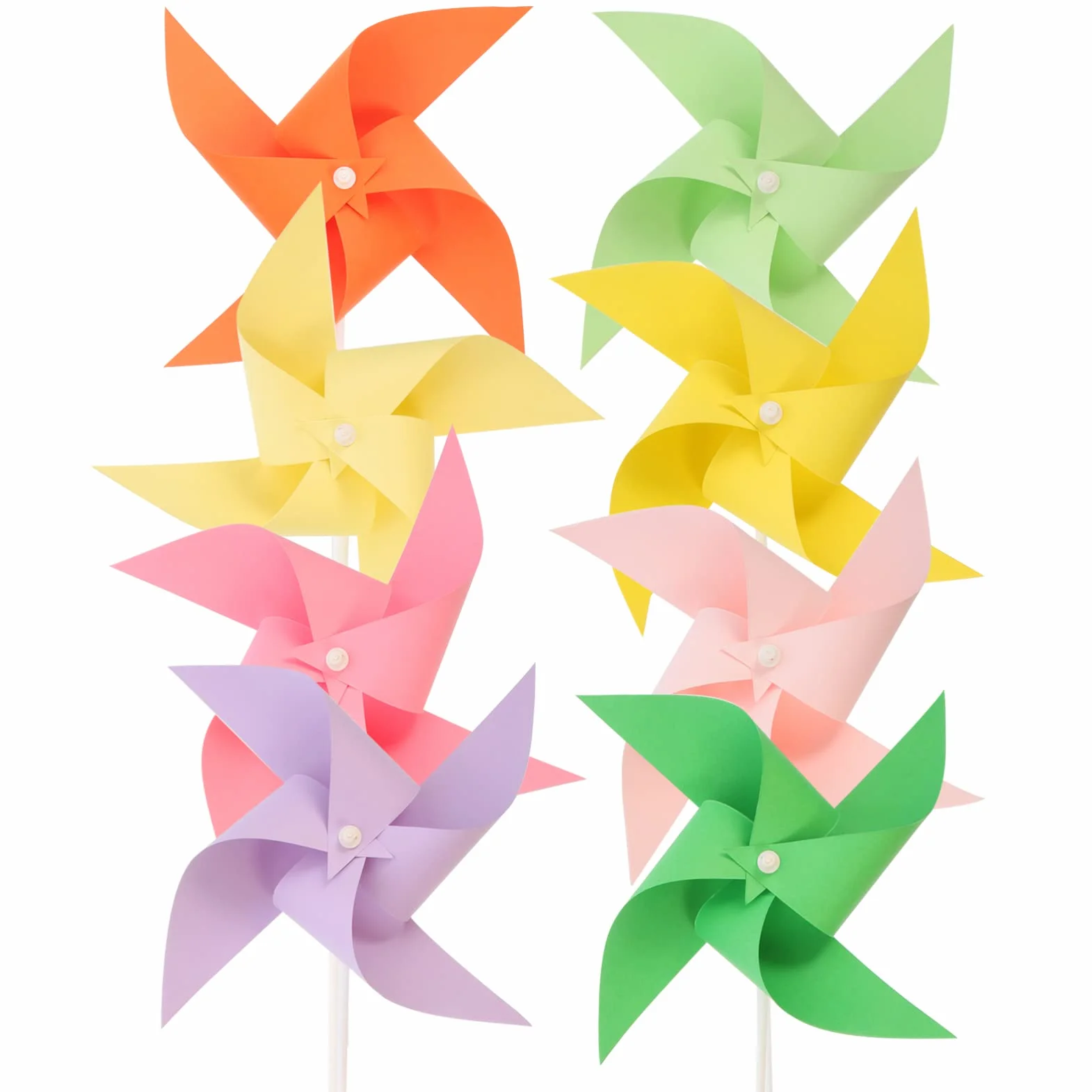 COHEALI Molinillos de Viento de Papel para Niños 8 Piezas Colores Mezclados para Manualidades Creativas Montaje y Dibujo Juguetes Educativos para Fiestas y Actividades Familiares
