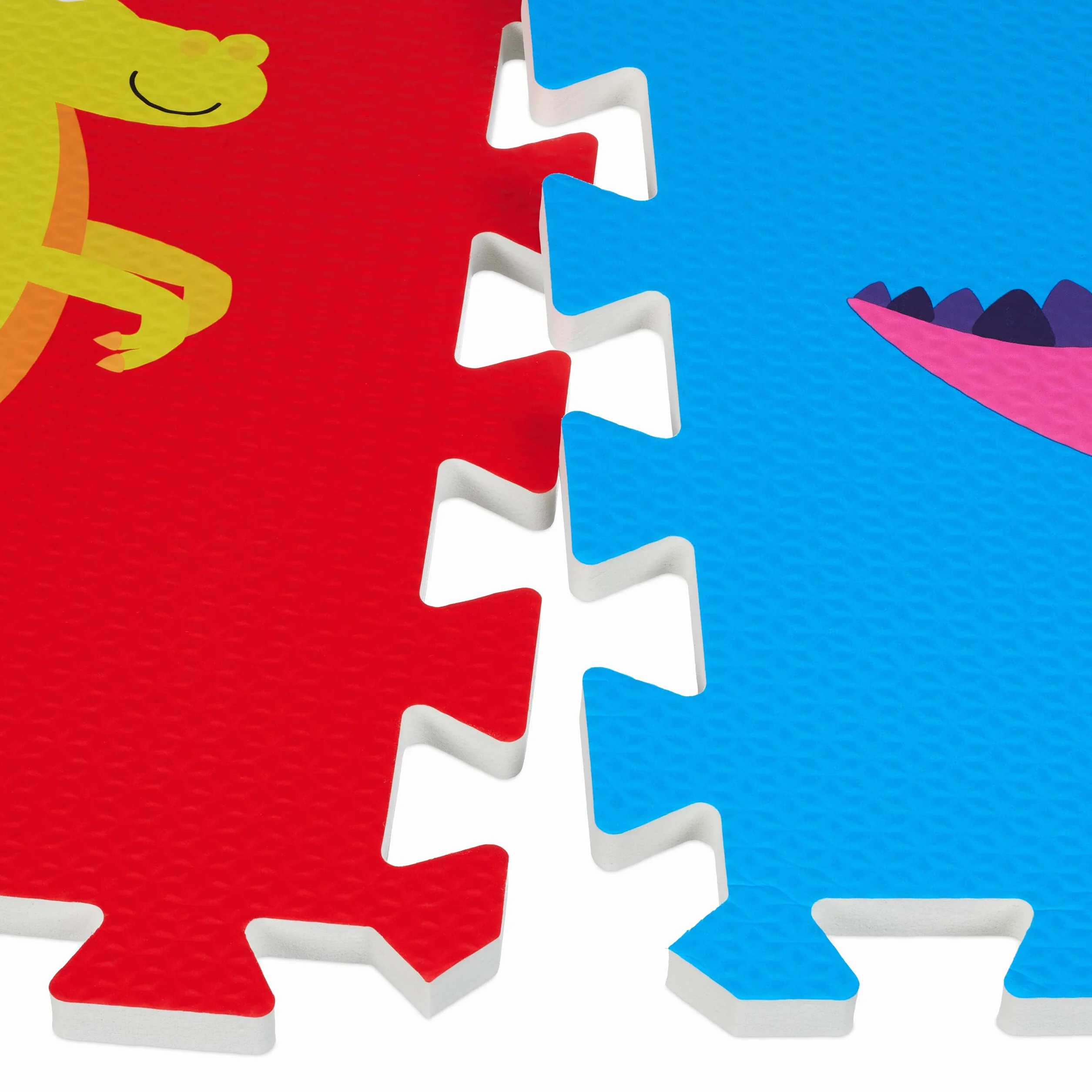 Relaxdays Alfombra Puzzle, Alfombrilla de Juego 3 x 3, Dinosaurios, Esterilla Gateo, Gomaespuma sin BPA, Multicolor, 86x86cm