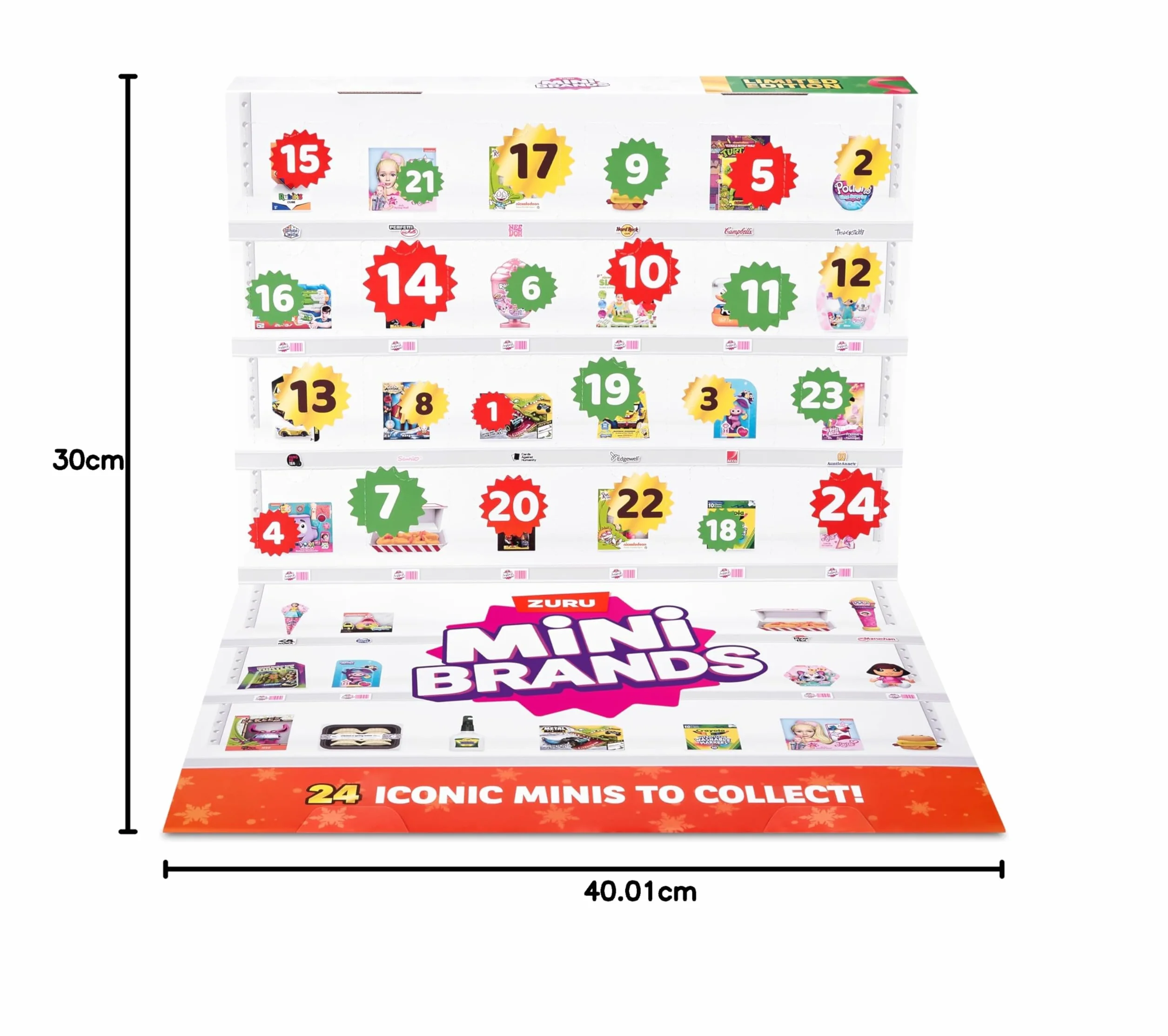 Mini Brands Calendario de Adviento 2024 de ZURU Mini Brands Edición Limitada, calendario de Adviento con 4 minis exclusivos, Mystery Collectibles Toys viene con 24 minis