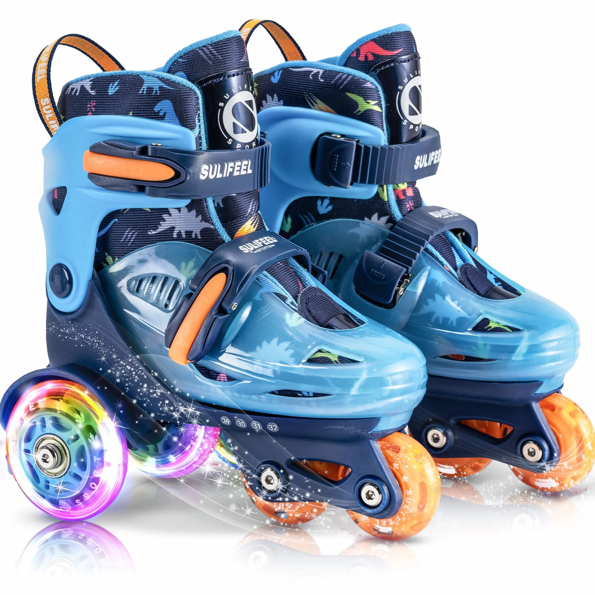 SULIFEEL Patines Ajustables para Niños con Ruedas Luminosas