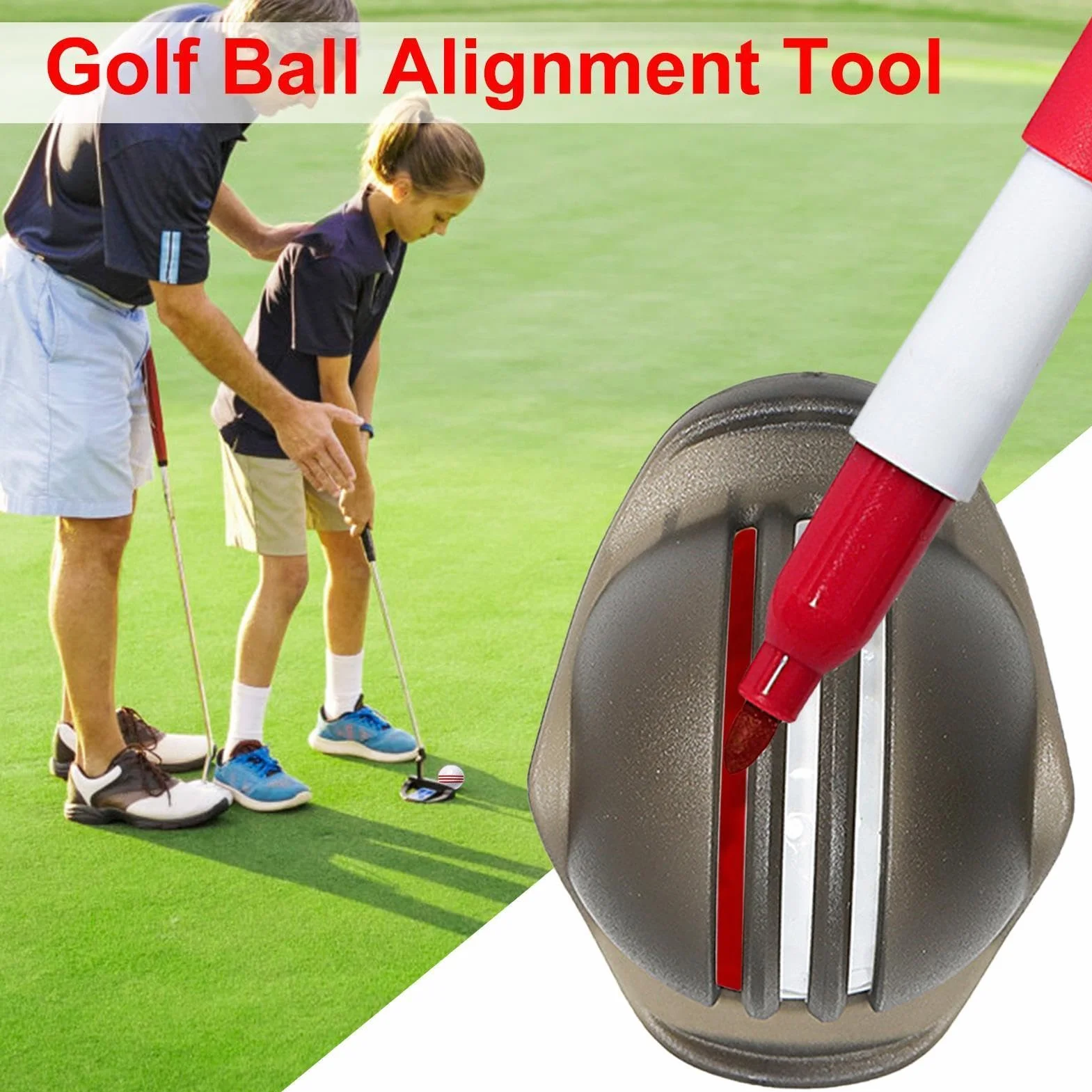 Genérico Golf Ball Alignment Marking Tool Template Stencil
