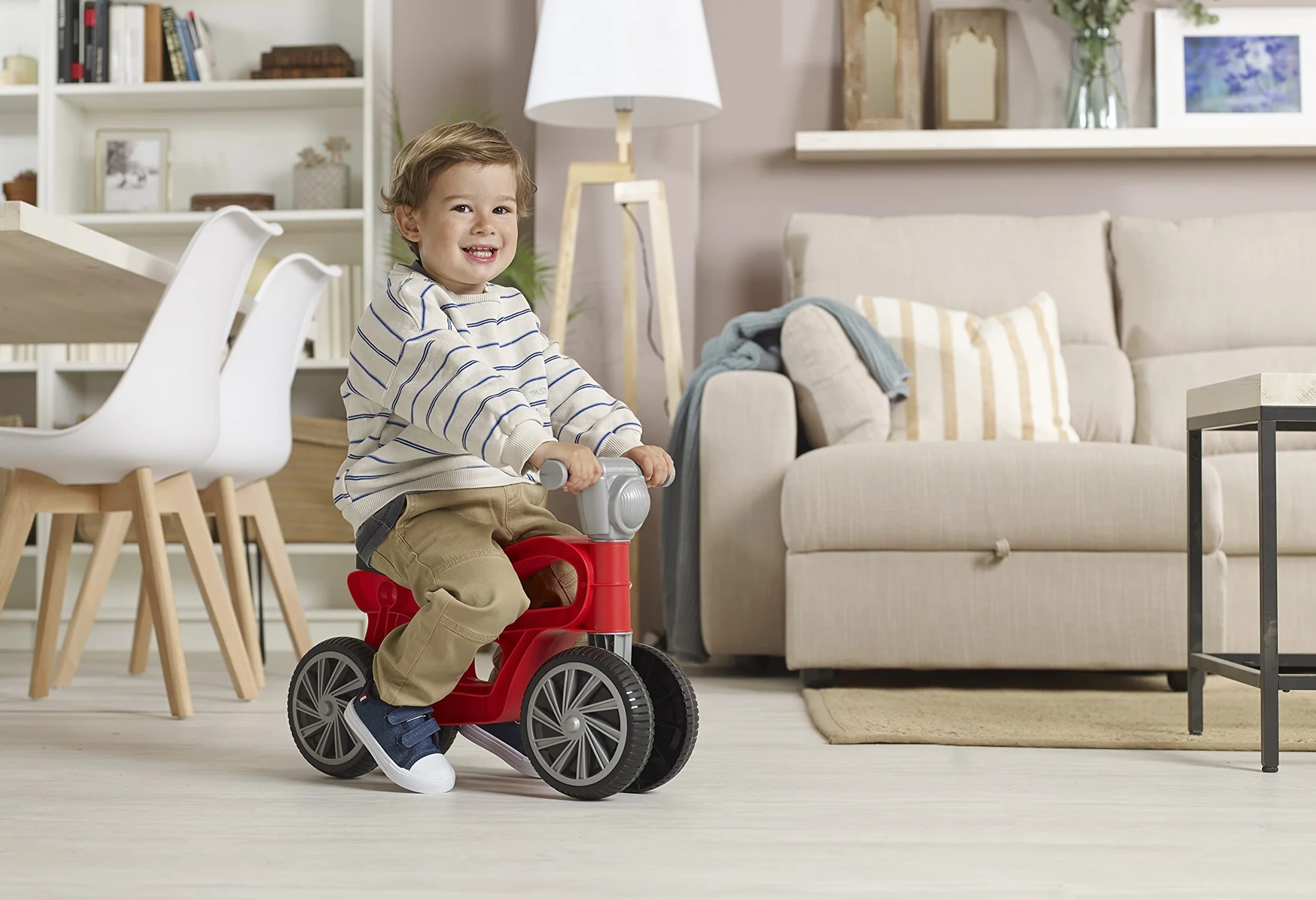 Chicos - Moto Correpasillos Bebe 1 año | Mini Custom Rojo | Moto Infantil 4 Ruedas Estable y Ligera | Juguete Niño Niña a Partir de 10 Meses (36006)