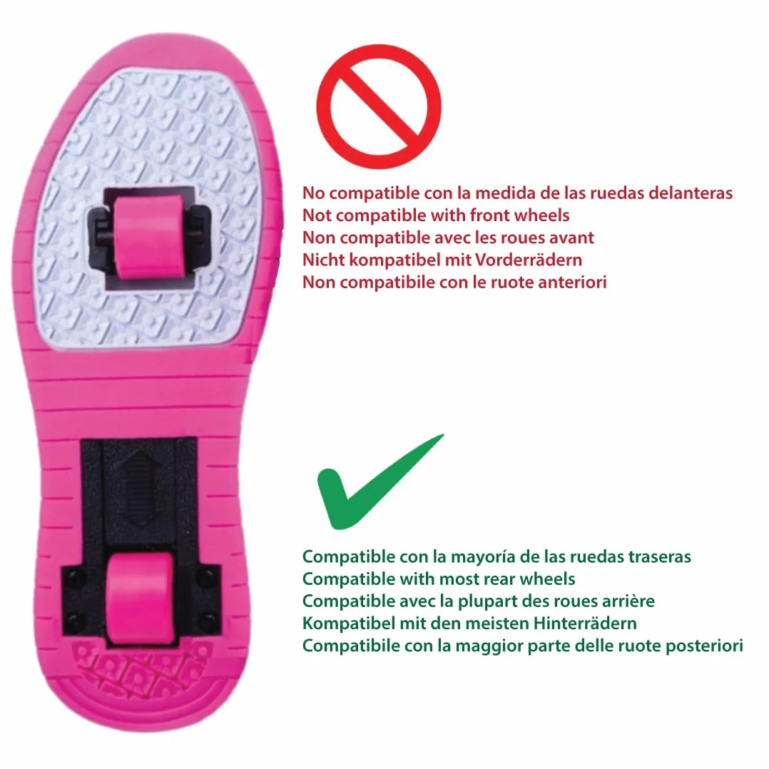 Ruedas de Repuesto Traseras para Zapatillas Deportivas Automáticas, 2 Ruedas Rosas