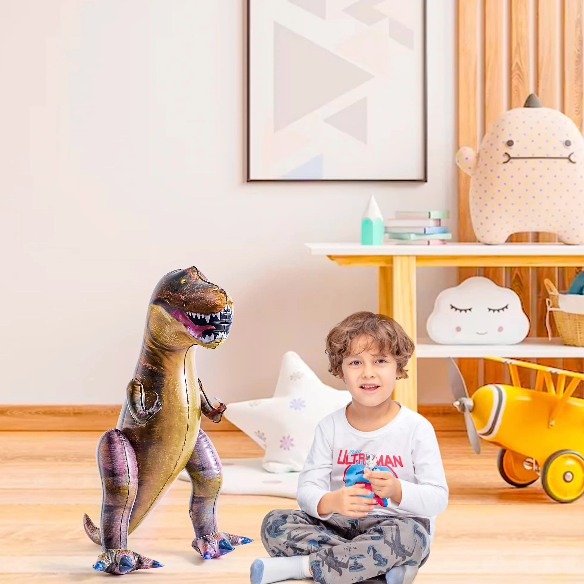 JOYIN T-Rex Dinosaurio Inflable 76cm para Decoraciones de Fiesta en la Piscina