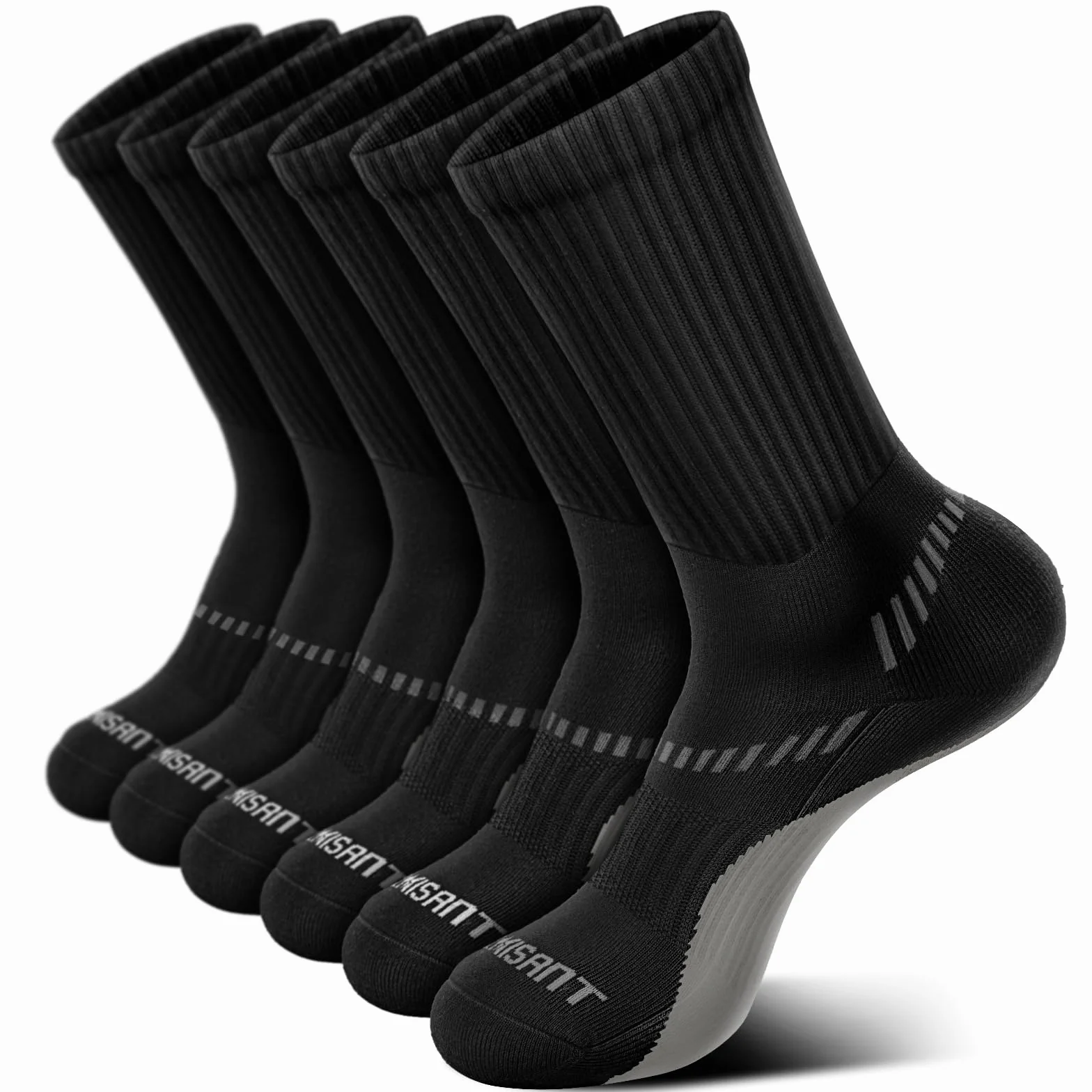 BULLIANT Calcetines Hombre 6 Pares Antiampollas Deporte Compresivos Senderismo Transpirable Suela Acolchada