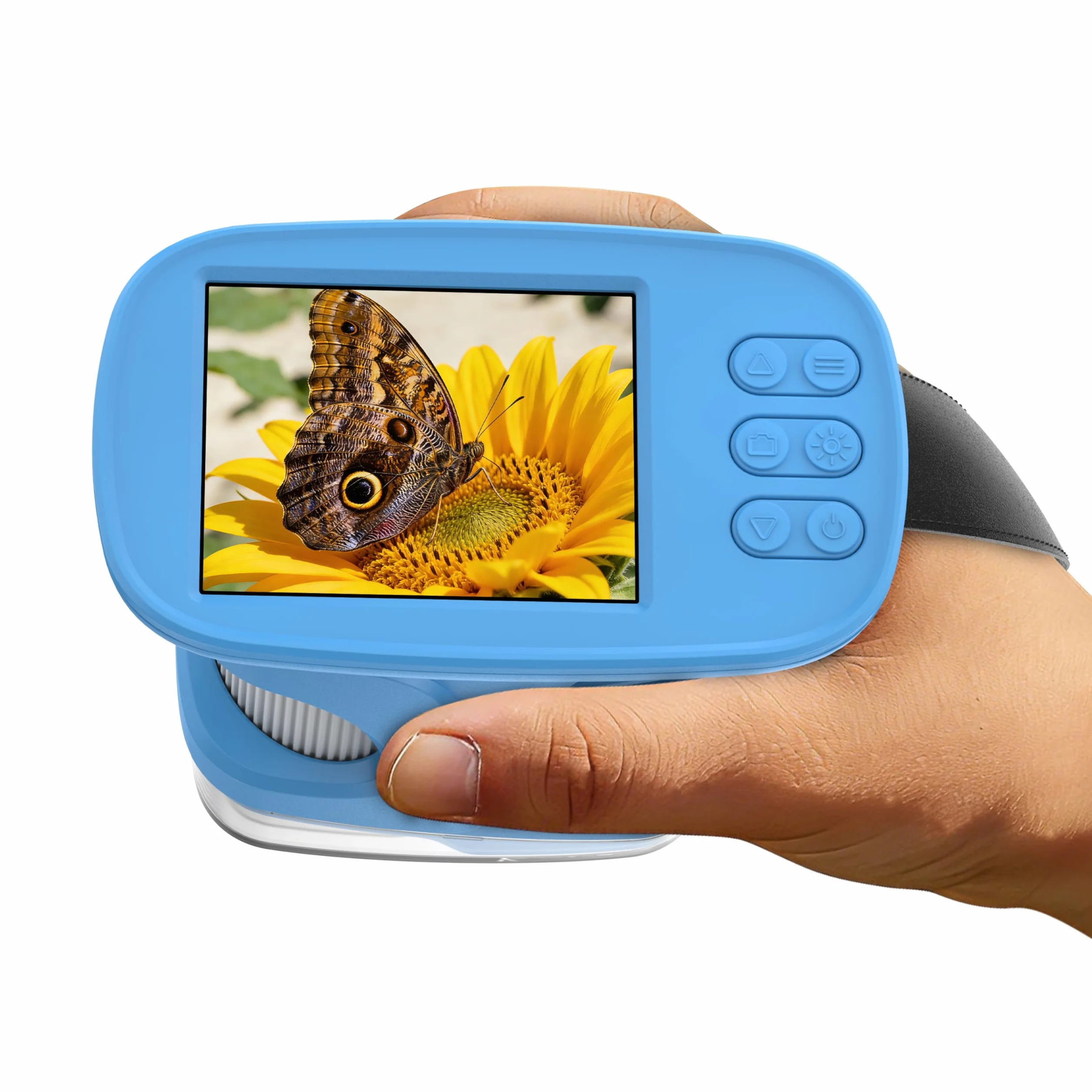 Microscopio Infantil con Pantalla Mejorada de 2.4" y resolución 4K Mini microscopio portátil de Bolsillo (1000X) Juguete Educativo Stem de Ciencia, cumpleaños (Azul)