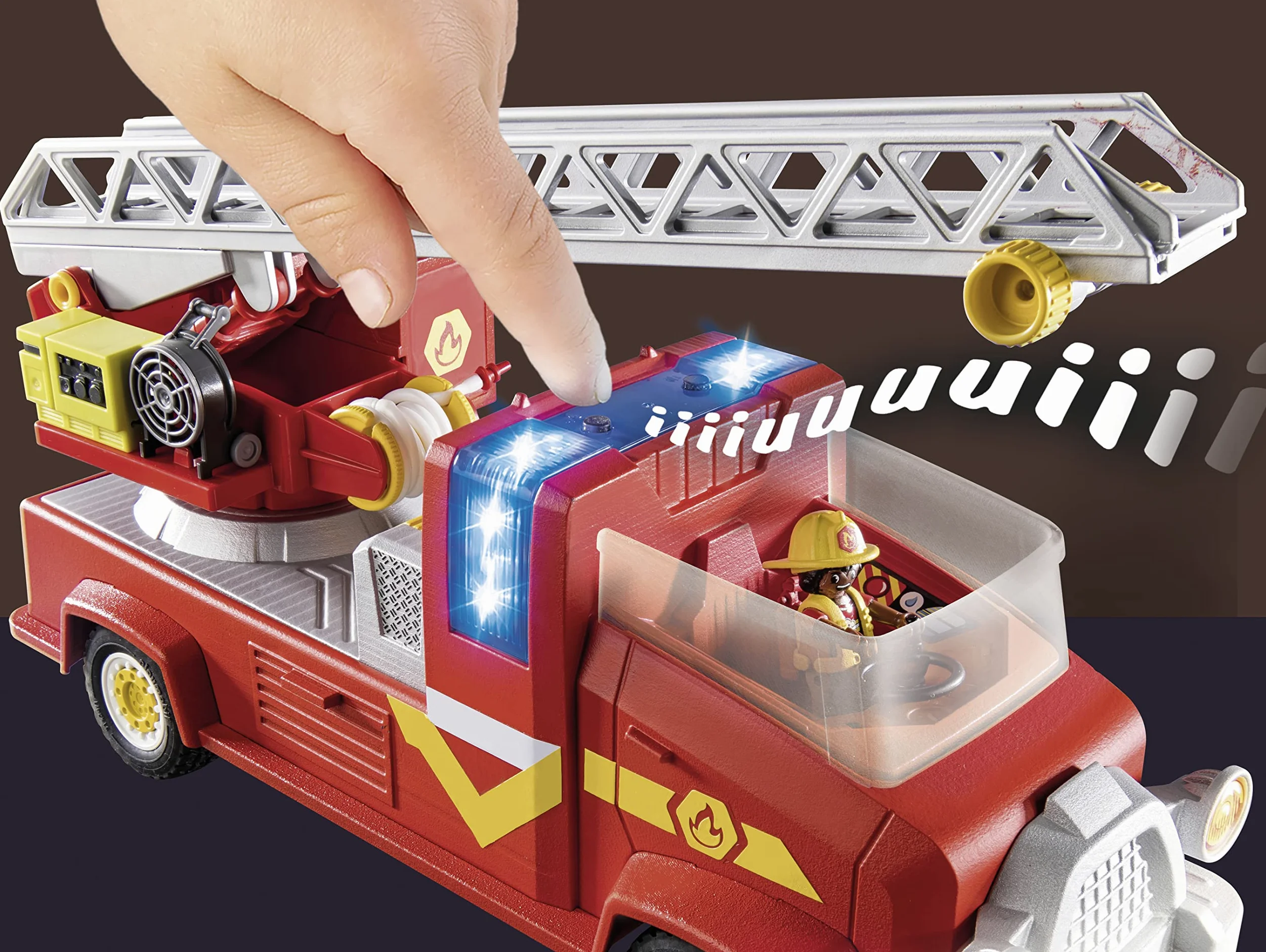 PLAYMOBIL Duck ON Call 70911 Camión de Bomberos con miniavión, con luz y Sonido, Juguete para niños a Partir de 3 años