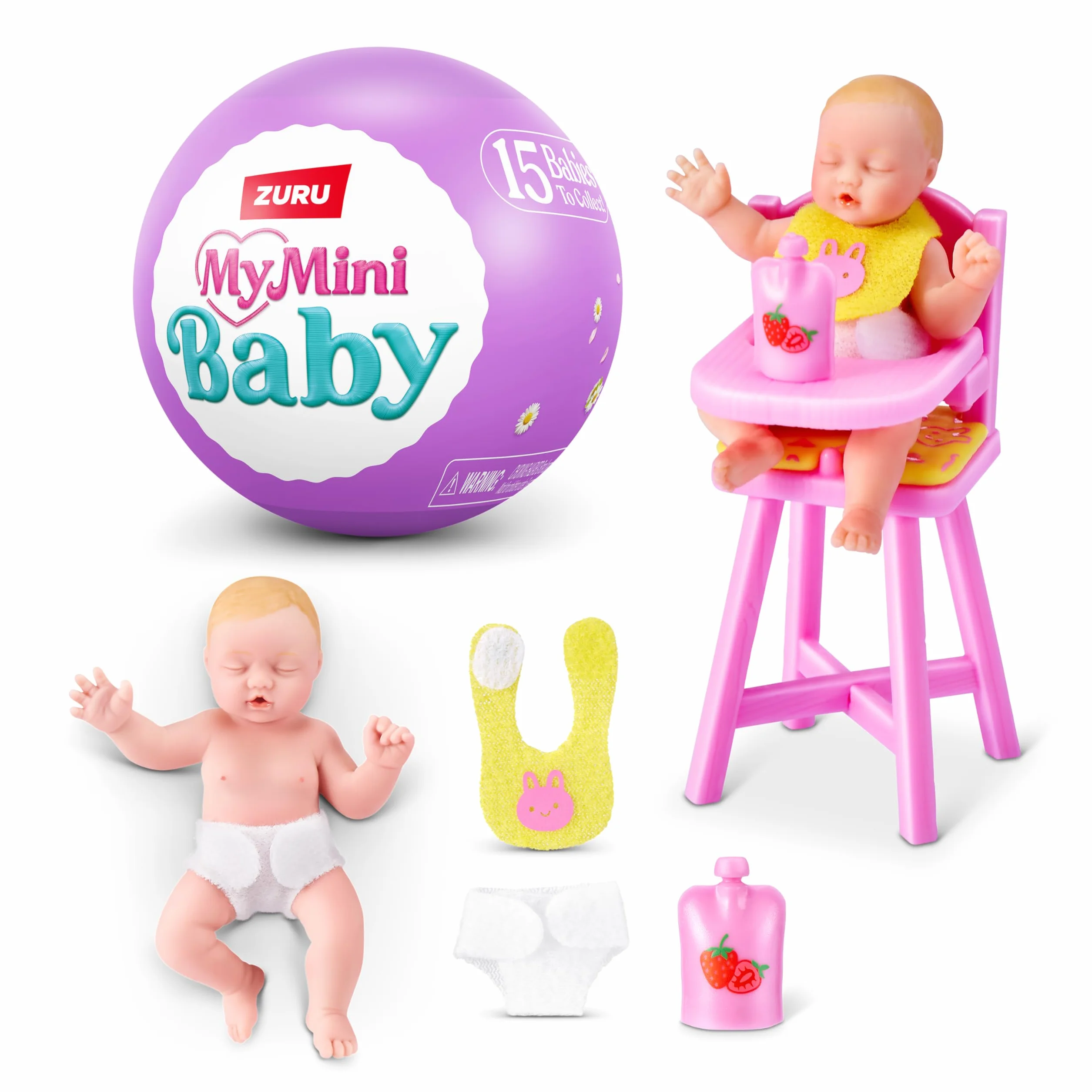 My Mini Baby Serie 2 de ZURU, cápsula misteriosa Coleccionable, Juguete para niñas, bebé Realista en Miniatura, Kit de Juego y Accesorios