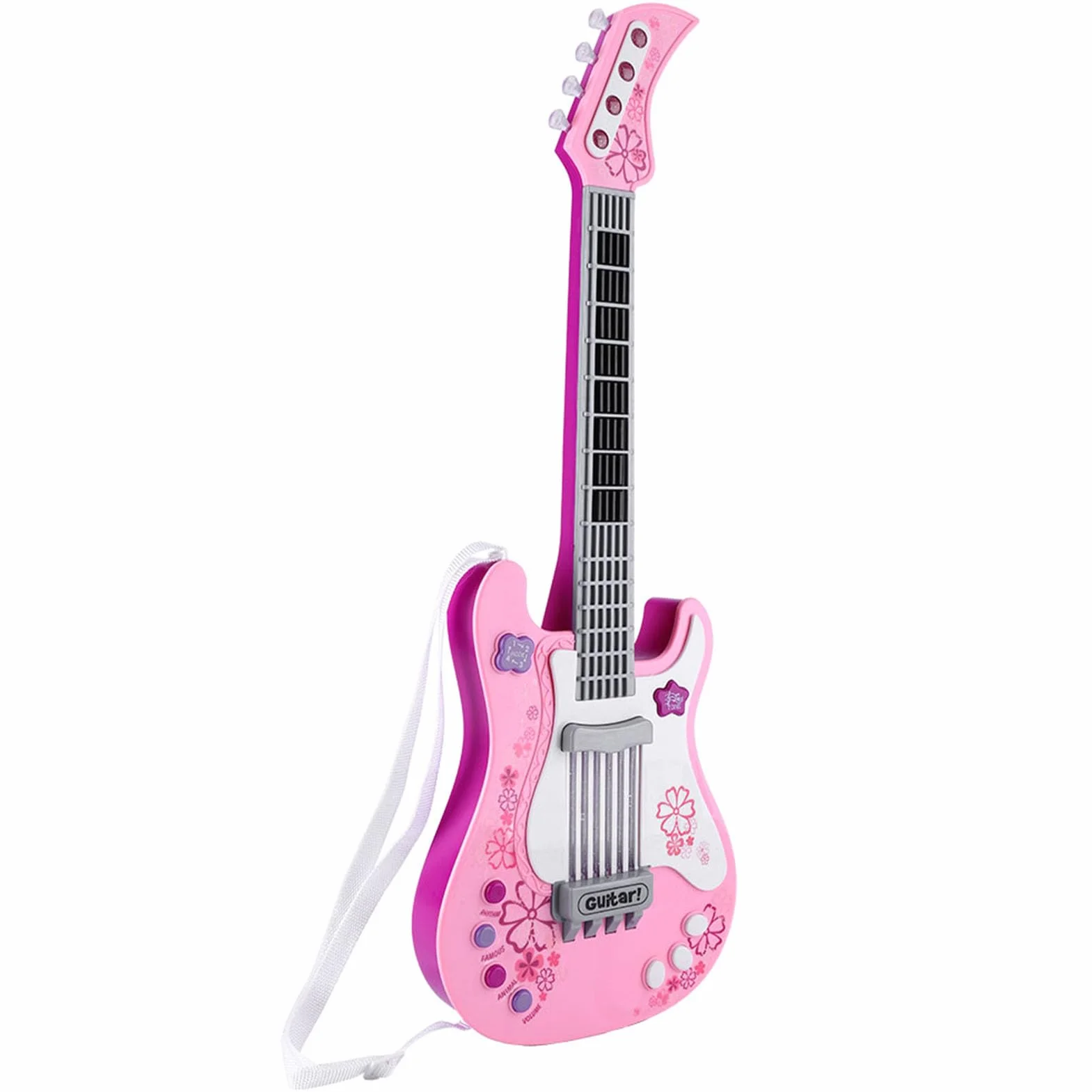 Guitarra para Niños Pequeños, Juguete de Mini Guitarra para Niños, de de para de Multifuncional para Juguete de bajo con Correa, de Instrumento Musical Portátil (PINK)