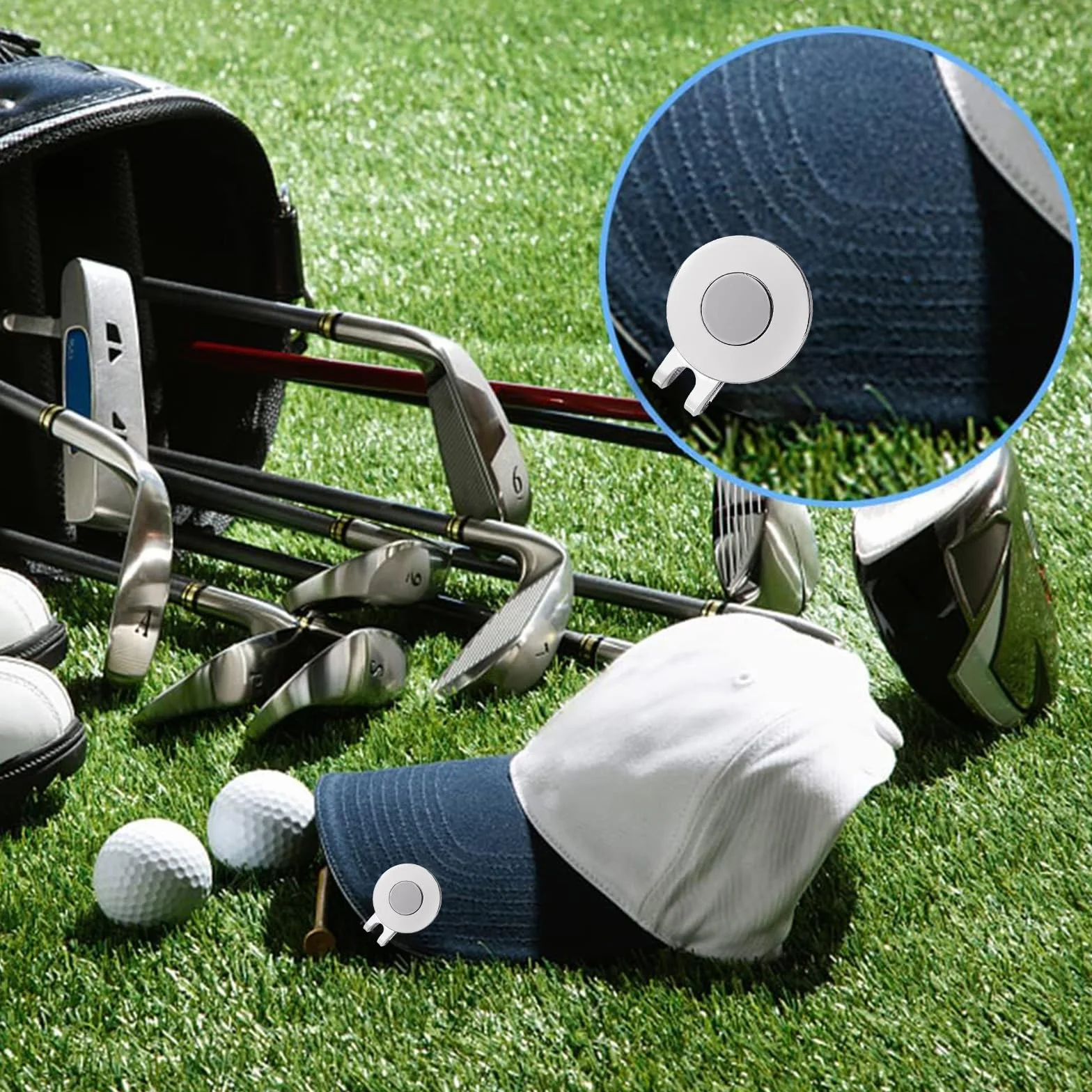 Clip Magnético para Sombrero de Golf, 3 Piezas Marcador de Pelota