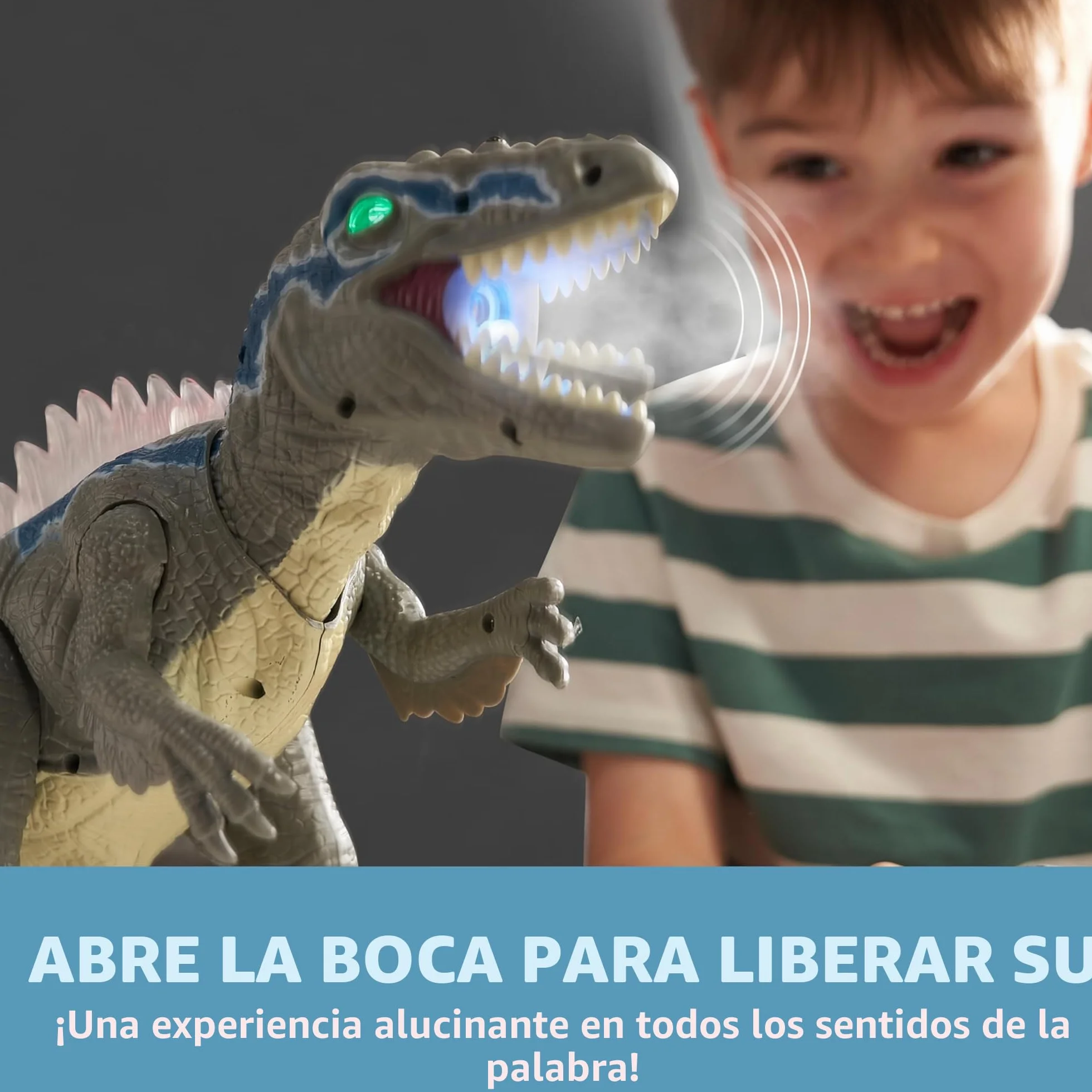 SYNCFUN Juguetes de Dinosaurios de Control Remoto para Niños y Niñas de 3 4 5 6 7 Años, Dinosaurios T-Rex Realistas Que Caminan y Rugen, Regalo de Cumpleaños y Navidad para Niños y Niñas Qequeños