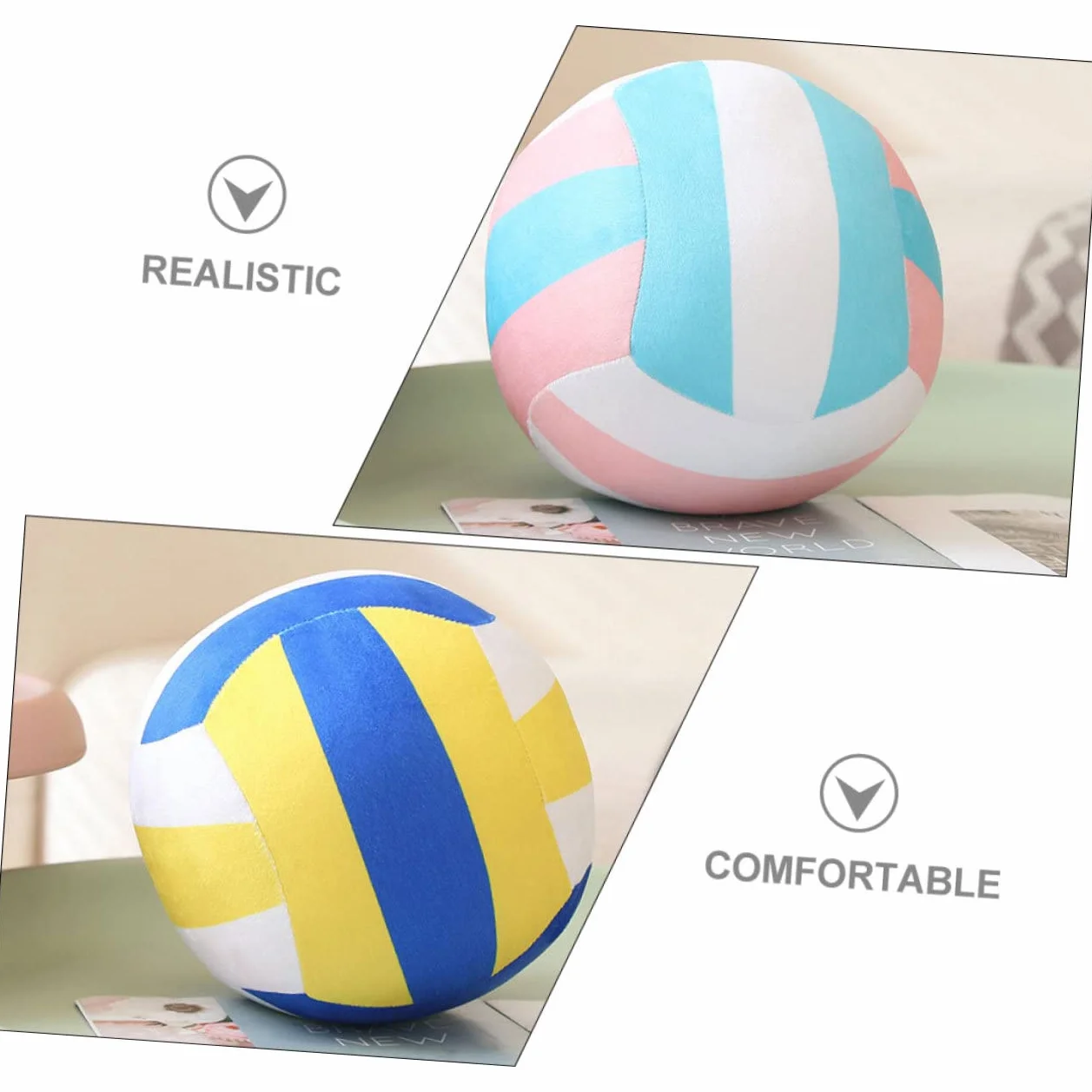 SUPVOX 2 Piezas Pelota Volleyball Peluche DecoracióN Deportiva para Dormitorio Niñas Y Regalo para Amantes del Voleibol Y Playa