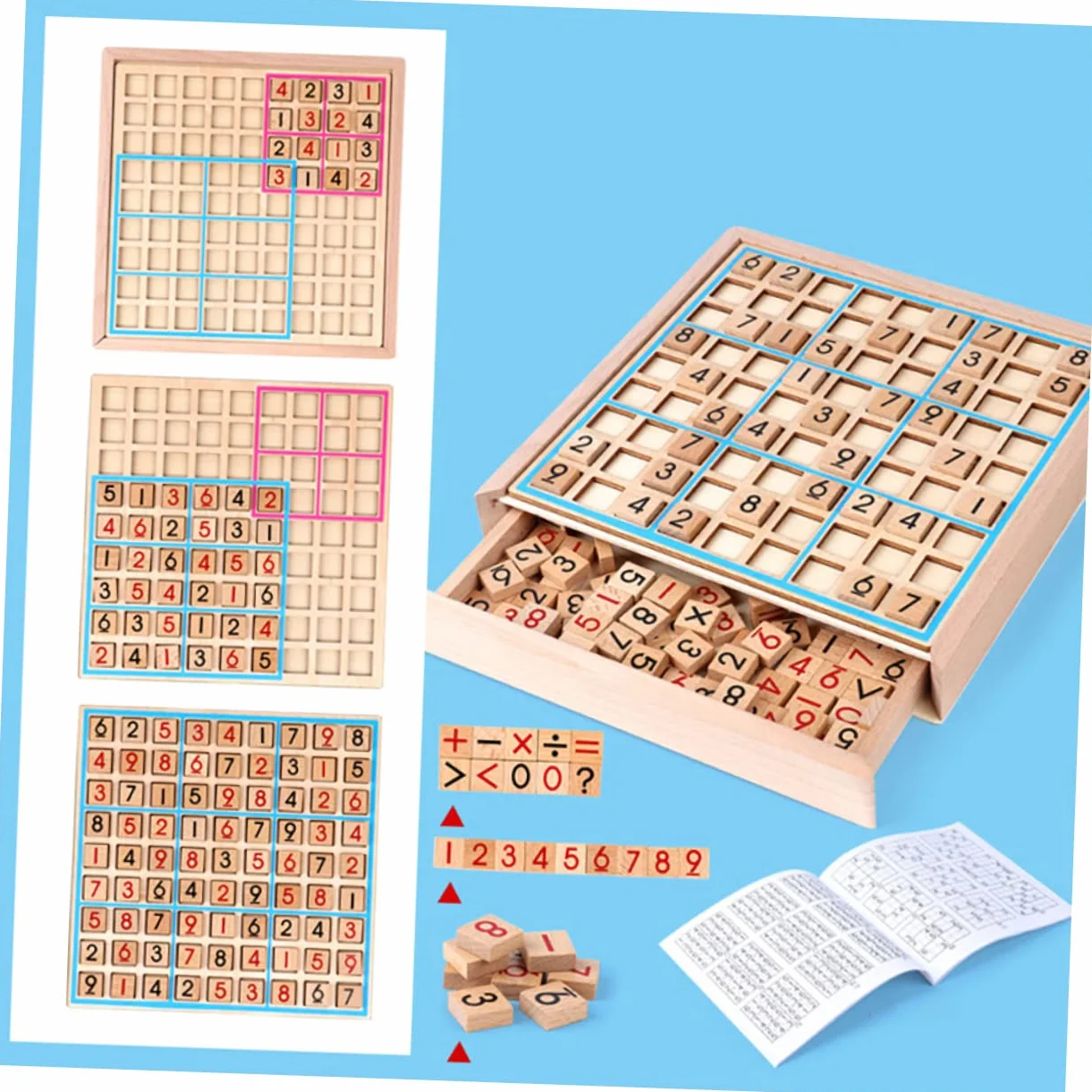 Genérico 1 Juego Sudoku De Madera Juegos Juguetes Educativos Juguete De Sudoku De Matemáticas De para De Educación Temprana Aritmético