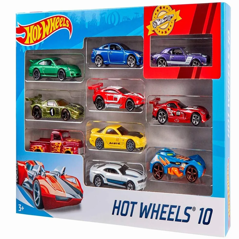 Hot Wheels Pack de 10 Vehiculos, Coches de Juguete (Modelos Surtidos, selección aleatoria), 54886