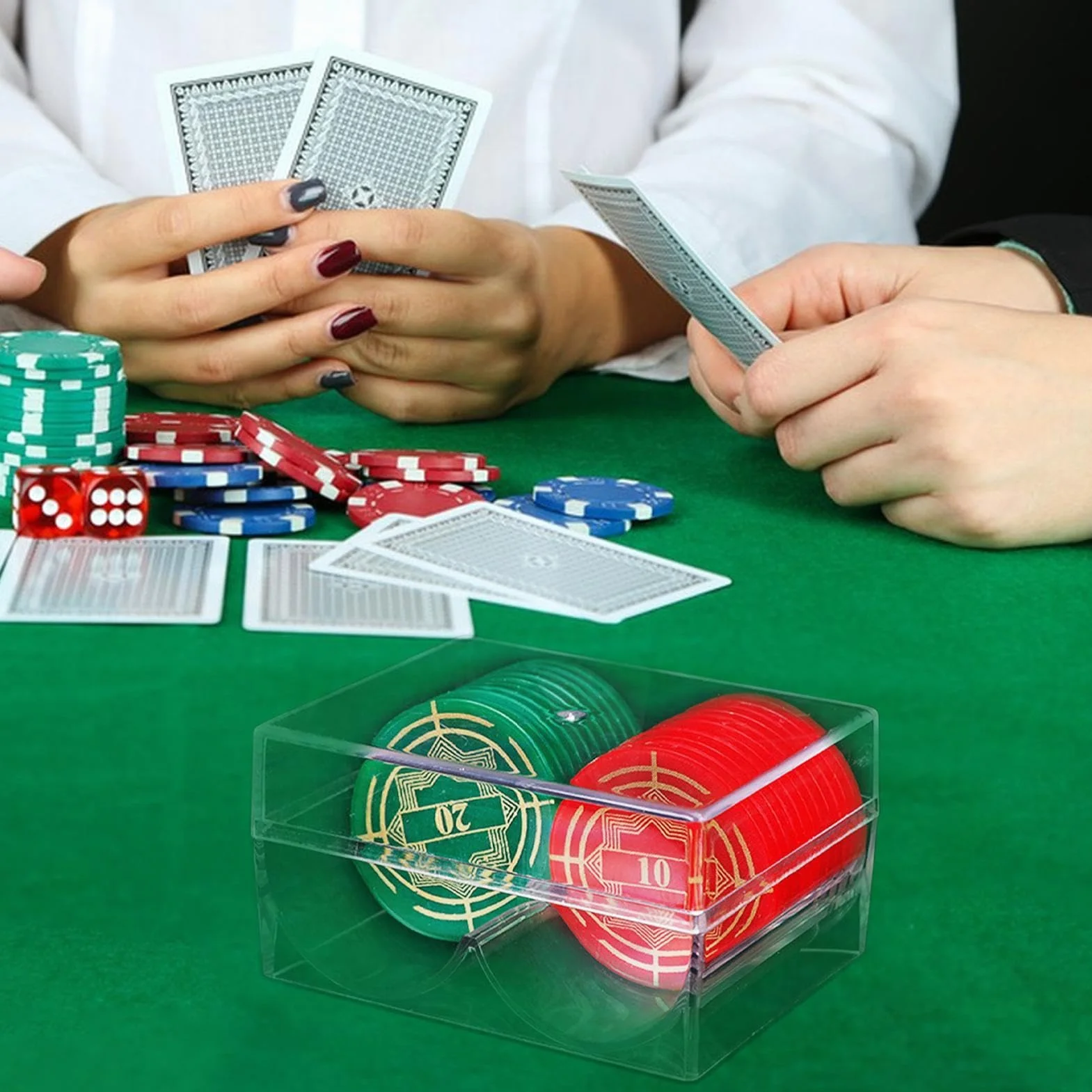 De Bandeja De Fichas De Poker - Porta Fichas De Poker De 2 Ranuras | Pantalla De Fichas De Poker | El Portador De Fichas De Poker Sostiene | 40 Fichas De Tamaño Estándar para Principiantes Y ESP