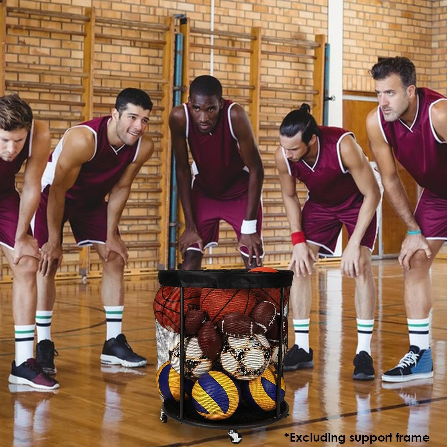 Saco para Guardar Pelotas Bolsa de Malla 15 L Deportiva para Baloncesto Pilates Natación