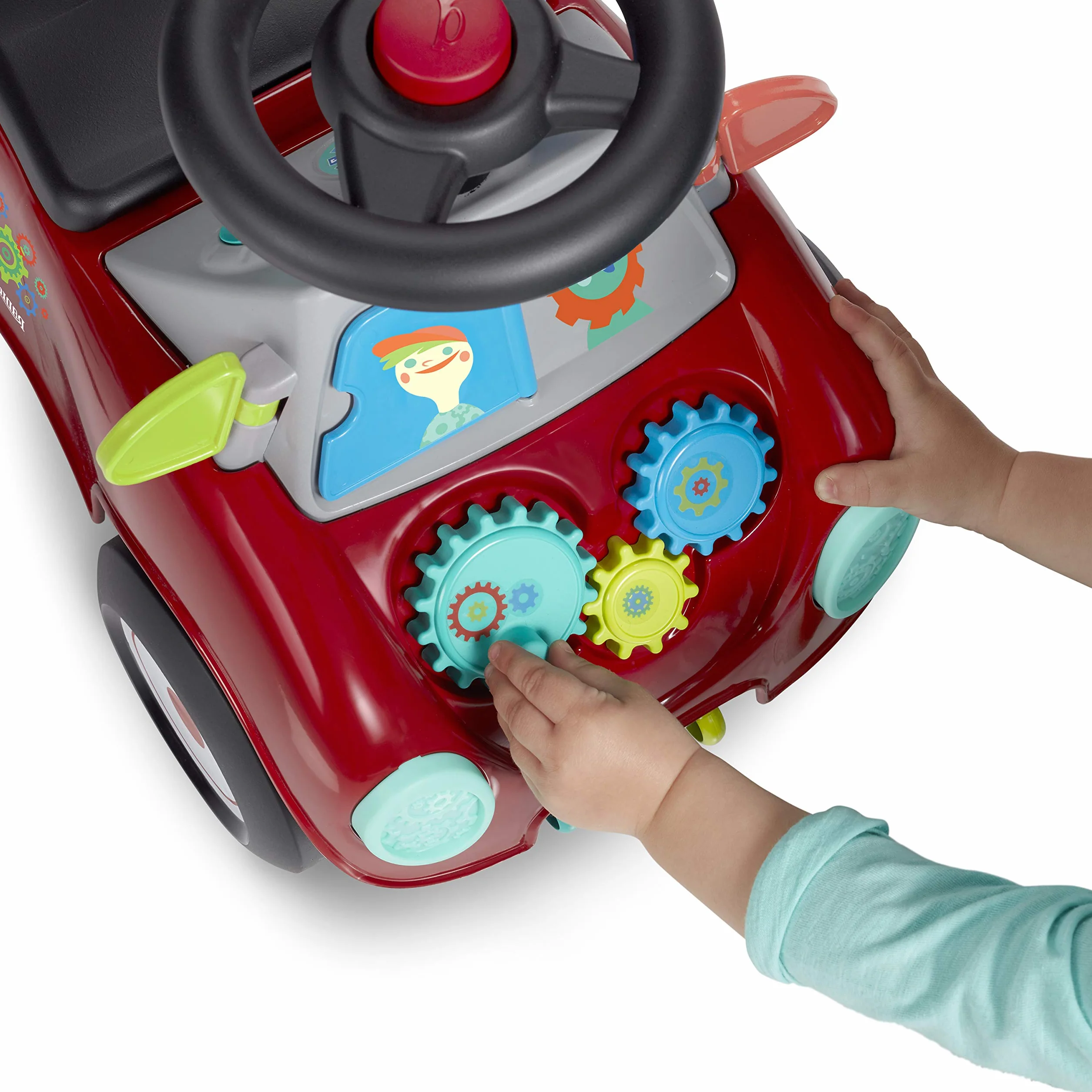 Radio Flyer Cochecito Ocupado, Sentado o de pie, Juguete para pasear para niños pequeños, de 1 a 3 años, Juguete Rojo para pasear para niños