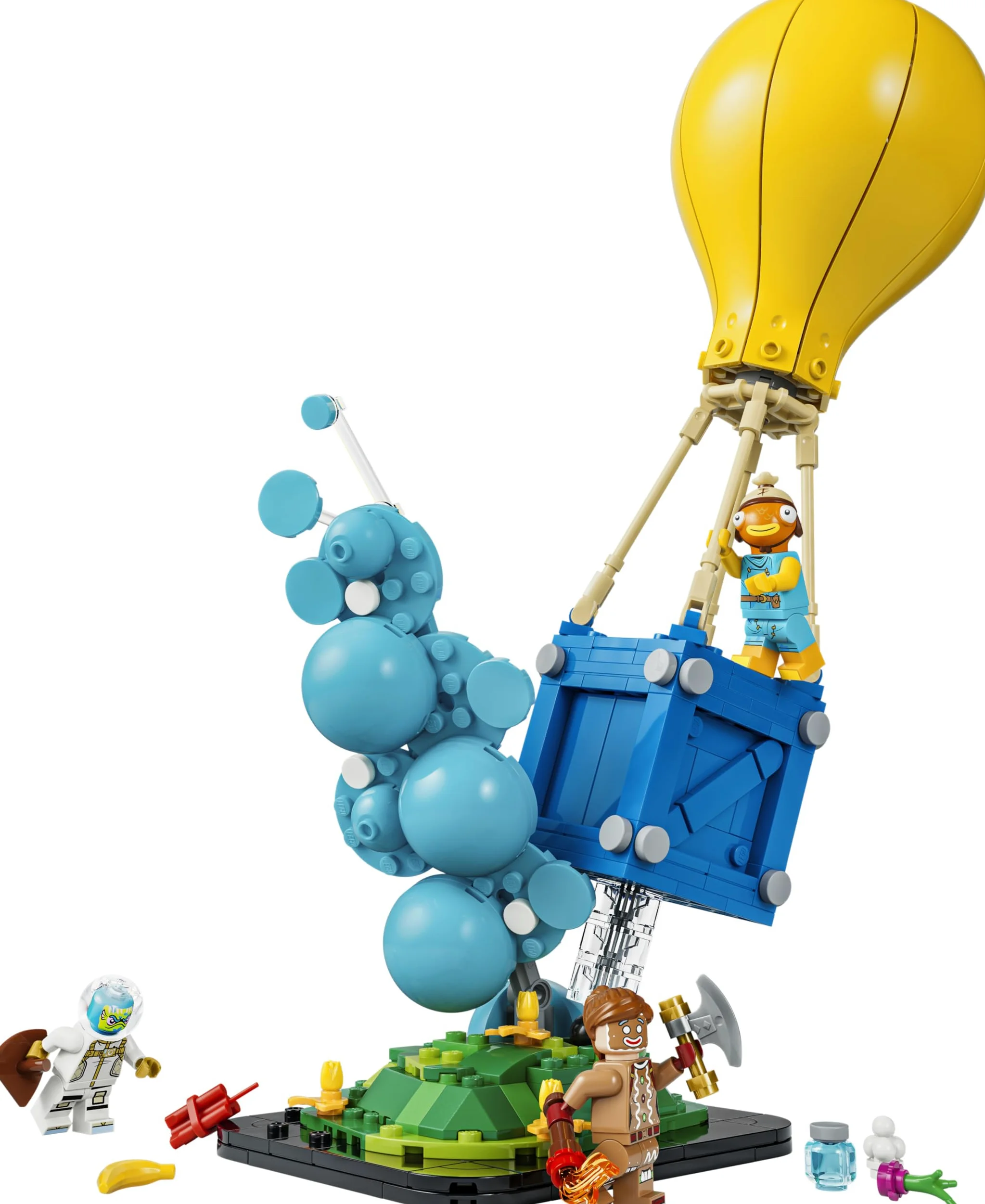 LEGO Fortnite Entrega de Suministros de Juguete – Minifiguras de Palito de Pescado, Leviatán y Artillera de Jengibre con Accesorios – Decoración Gamer – Regalo para Niños y NIñas de 10+ Años – 77080