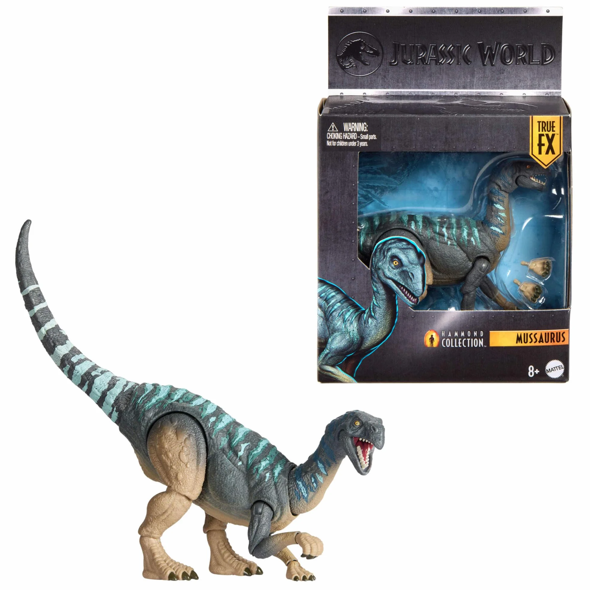 Mattel Jurassic World Figura de acción Mussaurio Dinosaurio 15 Puntos de articulación JKM89
