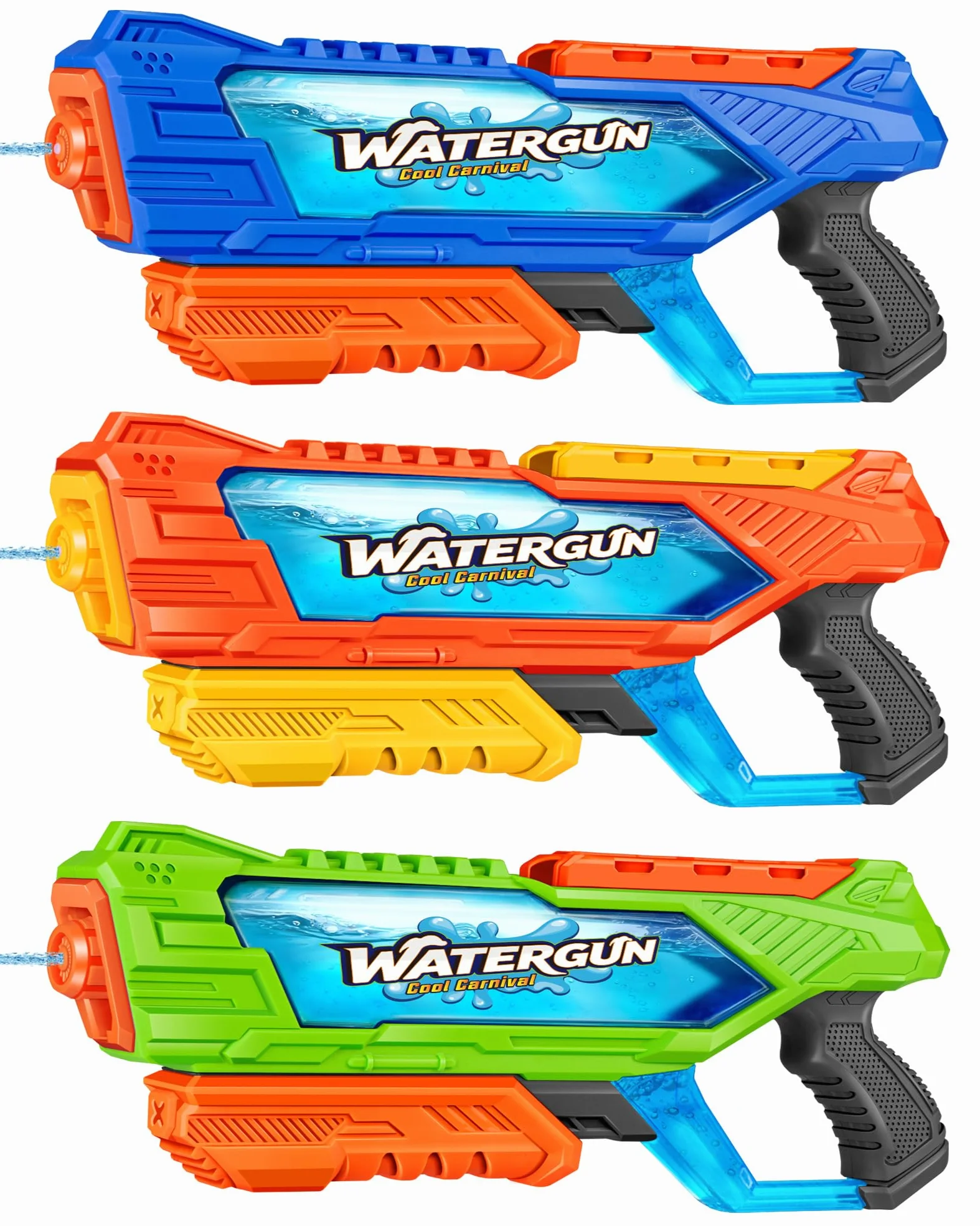 Quanquer 3 Pistolas De Agua De 1000 Ml con Gran Alcance para Niños Y Adultos, Pistola De Agua De Llenado Rápido hasta 32 Pies, Regalo Ideal De Verano para Piscina, Playa Y Batallas De Agua