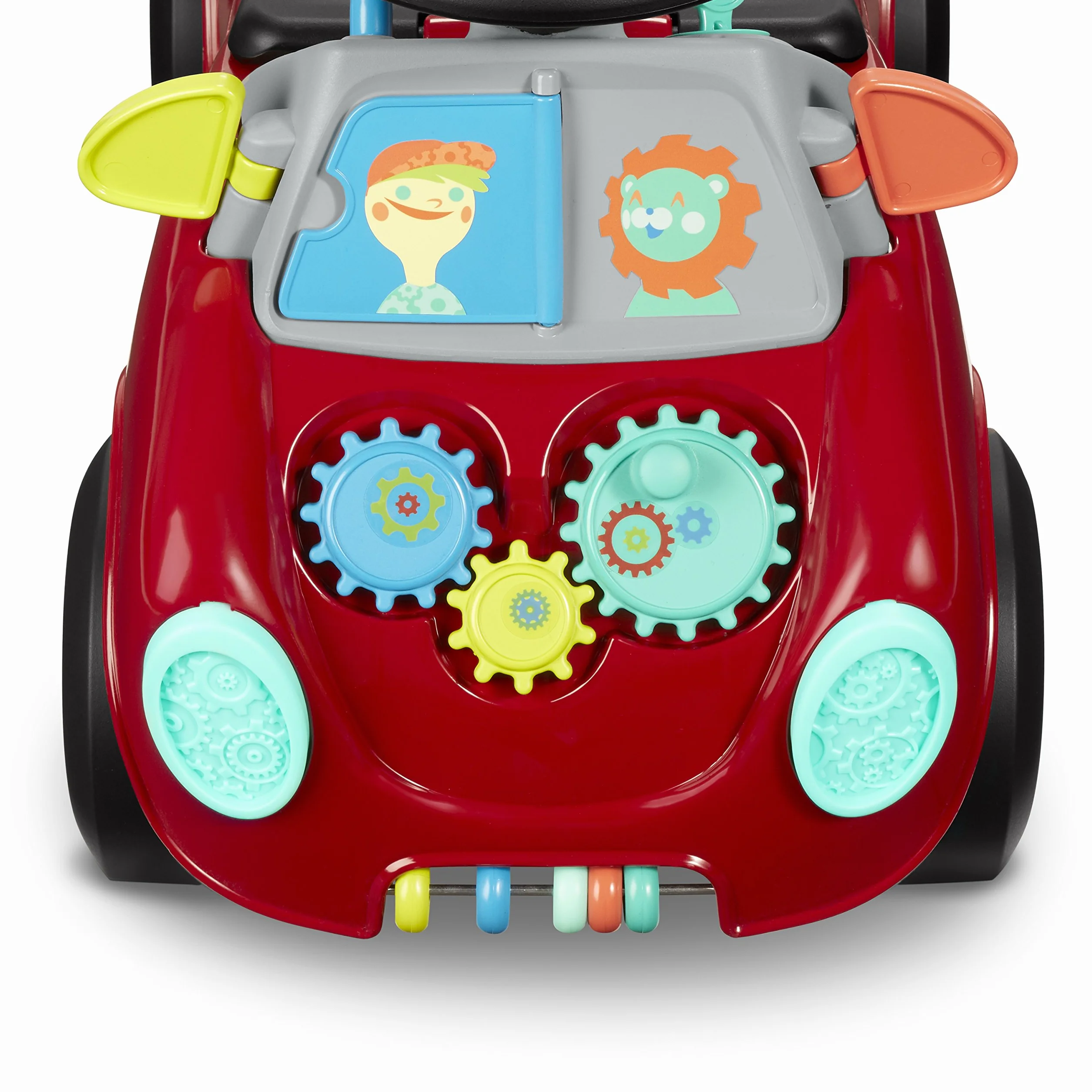 Radio Flyer Cochecito Ocupado, Sentado o de pie, Juguete para pasear para niños pequeños, de 1 a 3 años, Juguete Rojo para pasear para niños