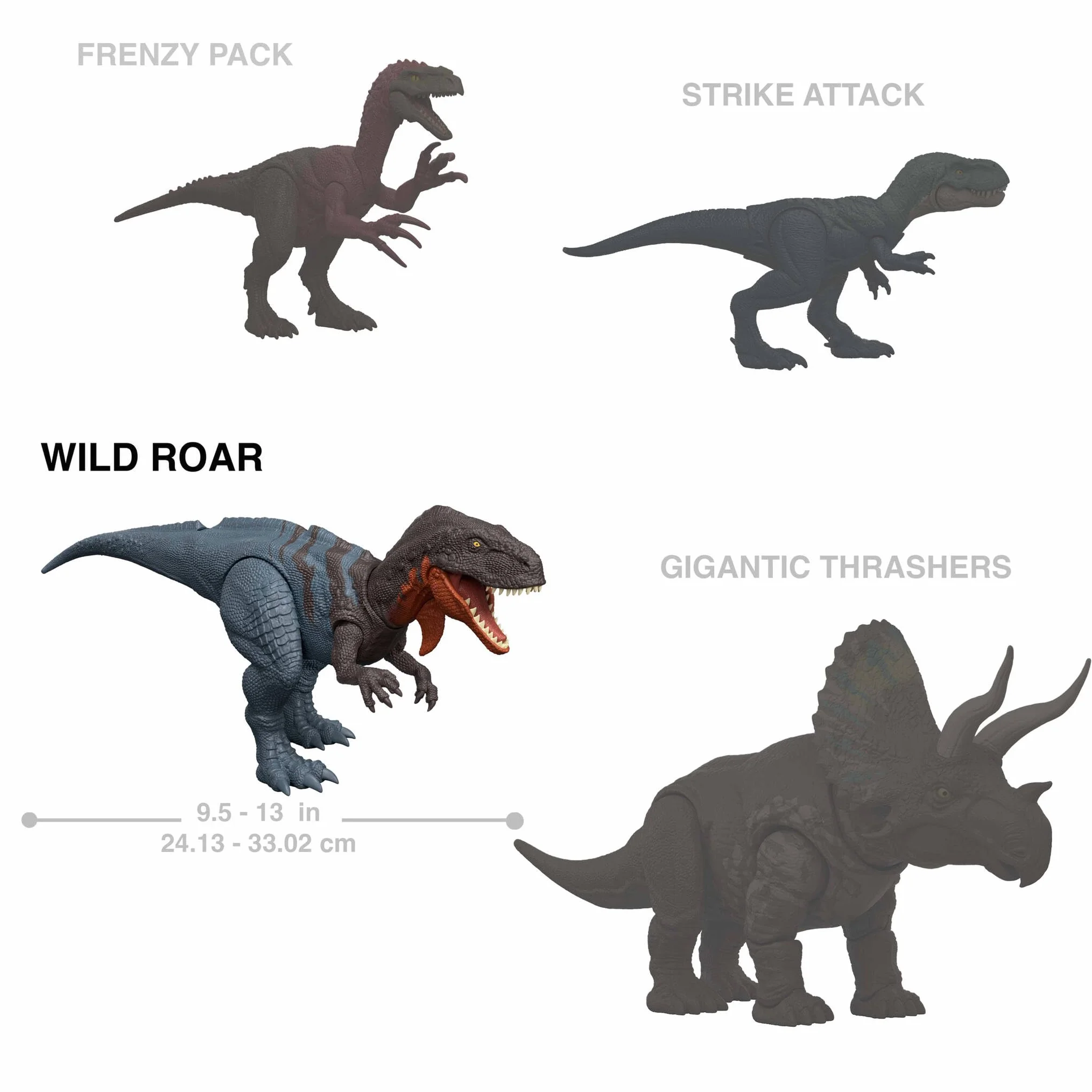 Mattel Jurassic World Rugido Salvaje Figuras de Dinosaurio Ataque Mordisco Sonido Juguete Articulado Juego Digital