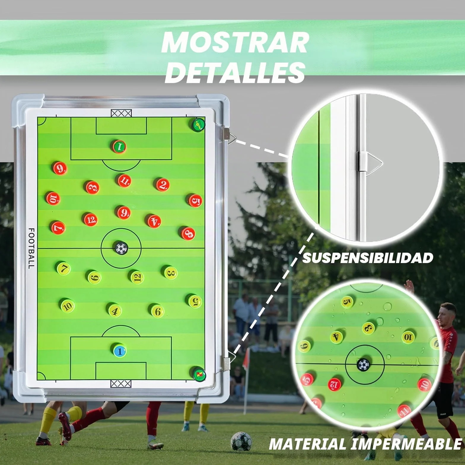 RoseFlower Carpeta Táctica de Fútbol con Imanes 53x31cm