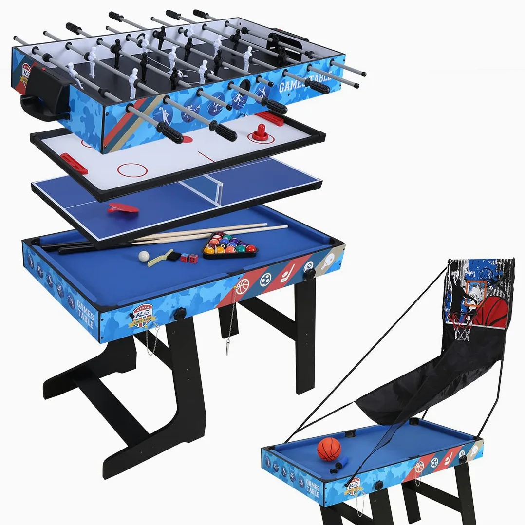 Mesa de Juego 5 en 1 para Fútbol Honkey Ping Pong Billar Baloncesto