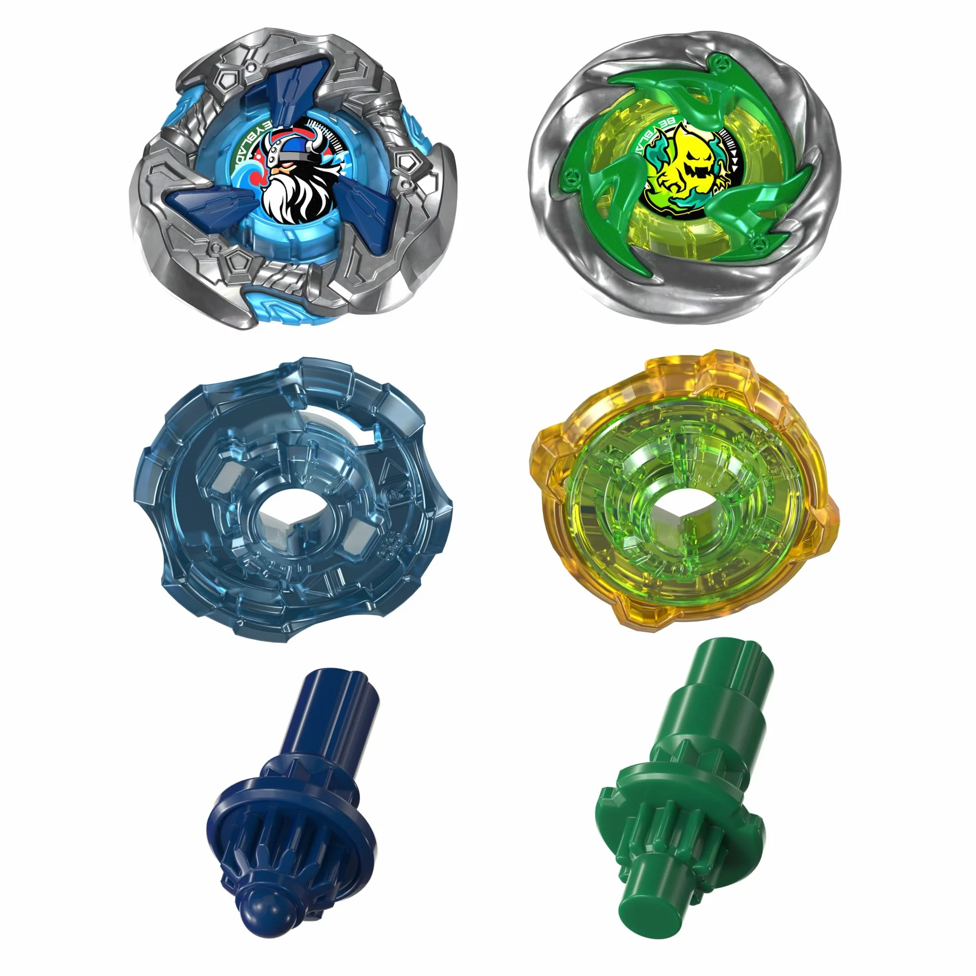 Beyblade X, Circle Ghost 4-60LR UX y Hack Viking 4-55O UX, Pack Doble Takara Tomy con 2 Tops de rotación Derecha, Juego de Tops de Batalla, A Partir de 8 años