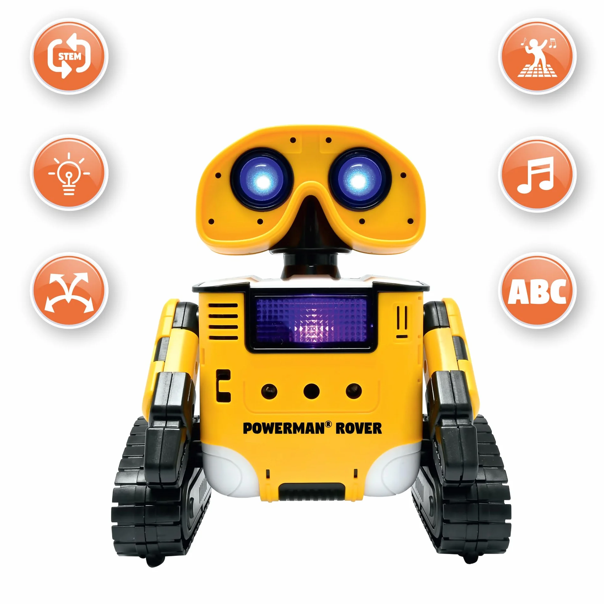 LEXIBOOK, Powerman Rover, Tu Adorable Robot controlado a Distancia, Control Remoto y por Gestos, Reproduce música y Baila, Repite lo Que Dices, Efectos de luz y Sonido, Programable Stem, ROB14