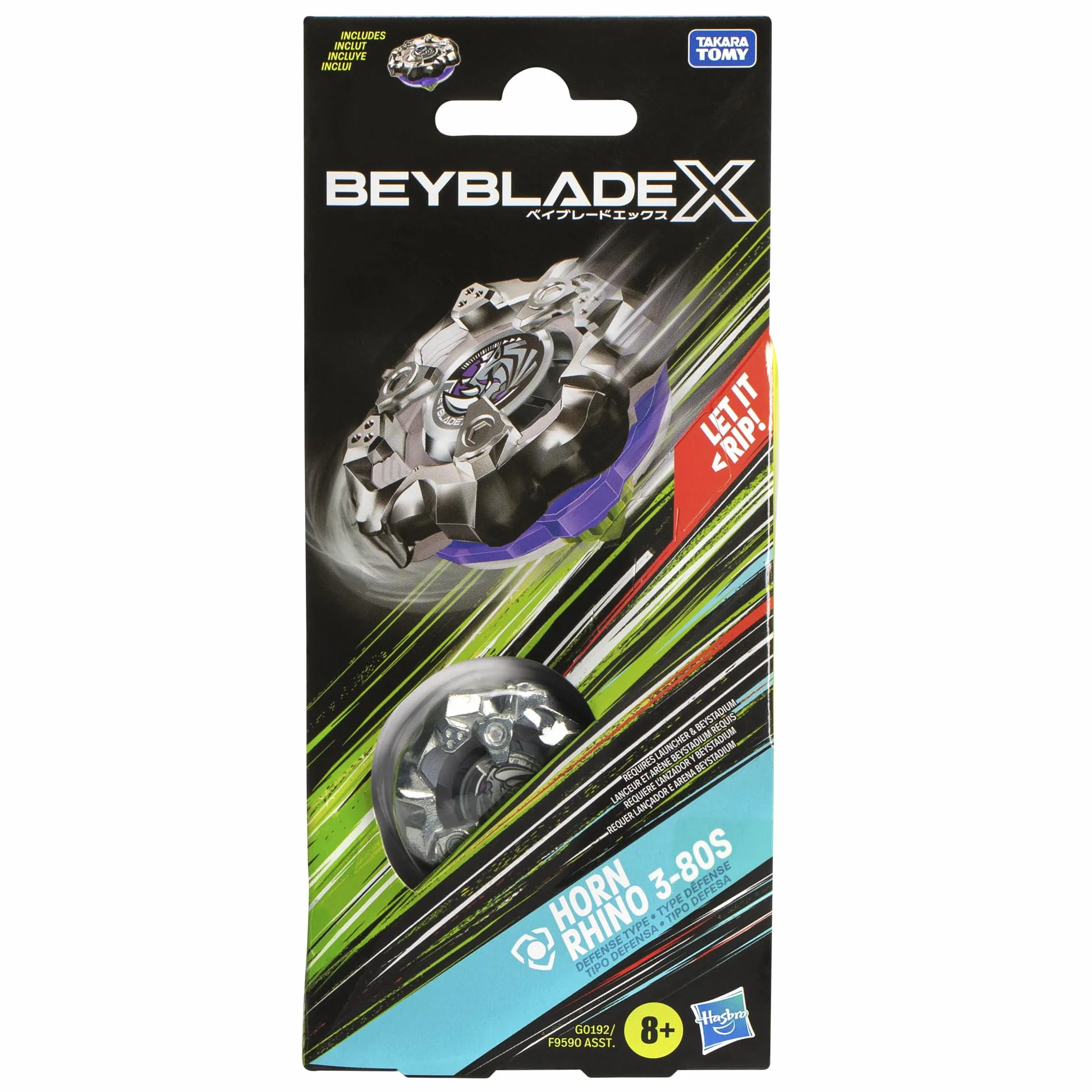 Hasbro Beyblade X Horn Rhino 3-80S - Peonza Booster Pack