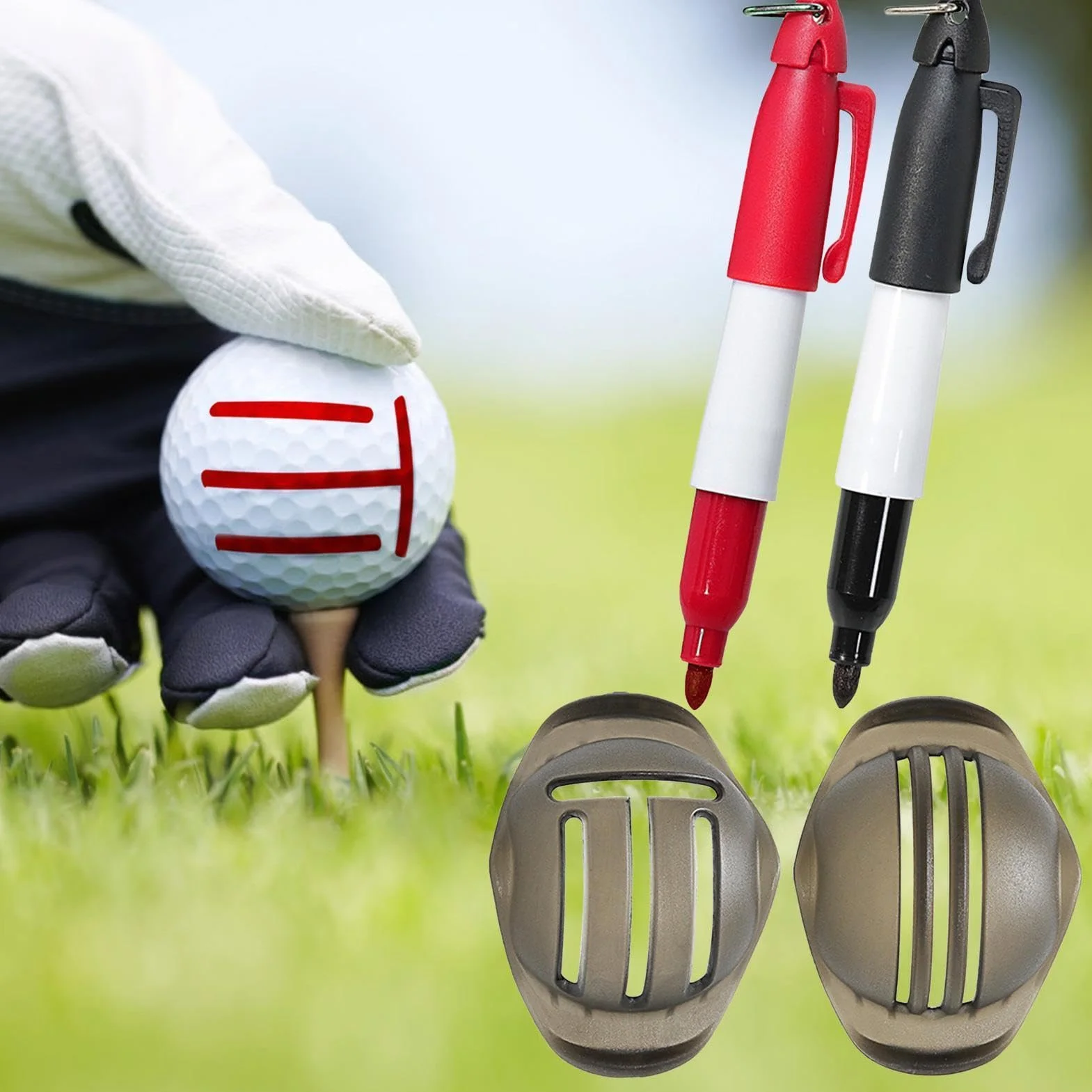 Genérico Golf Ball Alignment Marking Tool Template Stencil
