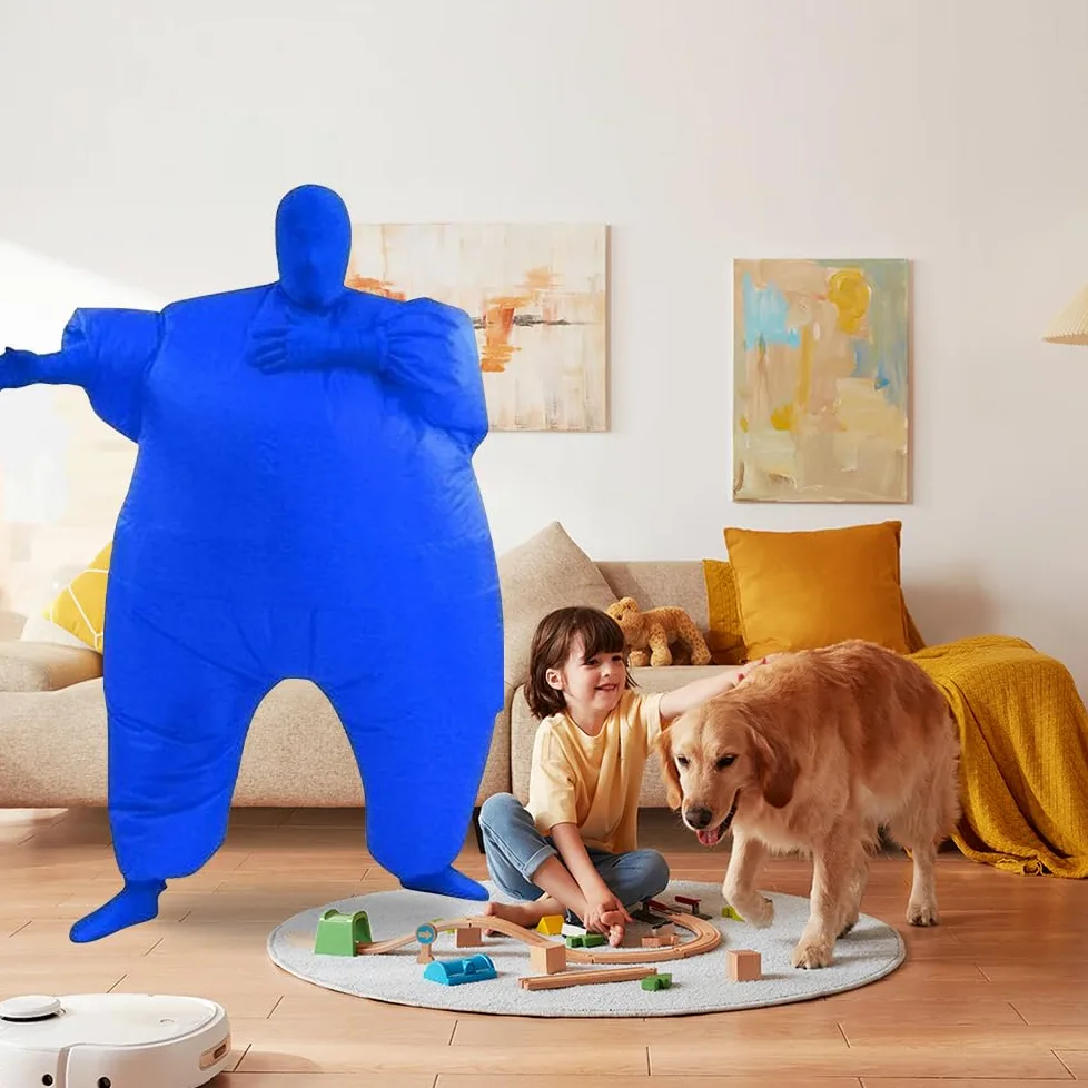 Qshine Disfraz inflable de cuerpo completo para adultos, disfraz de Halloween, divertido disfraz de fiesta inflable