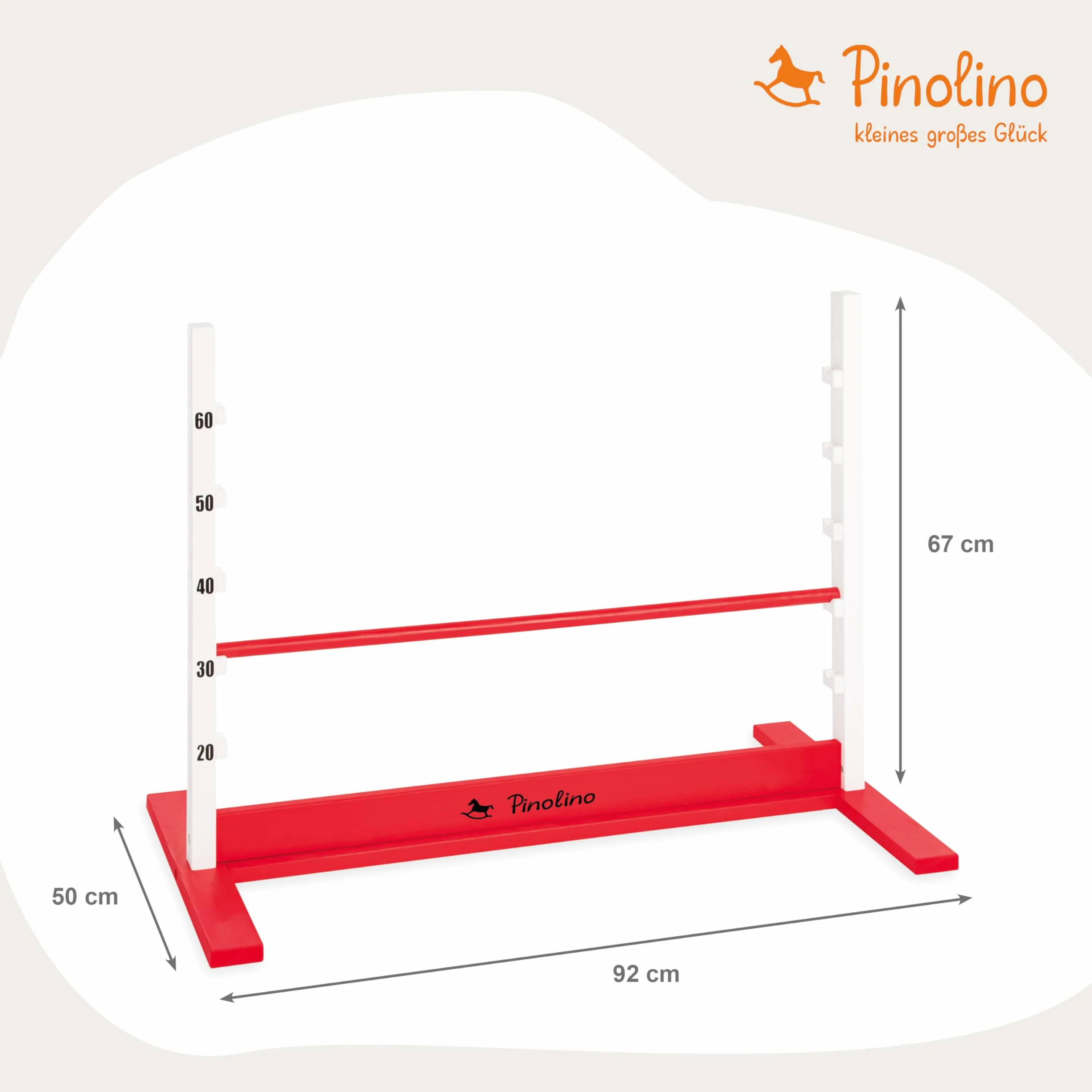 Pinolino Kinderträume- Animales Carrera de obstáculos 'Hoppe', Color Blanco,Rojo, L (381401)