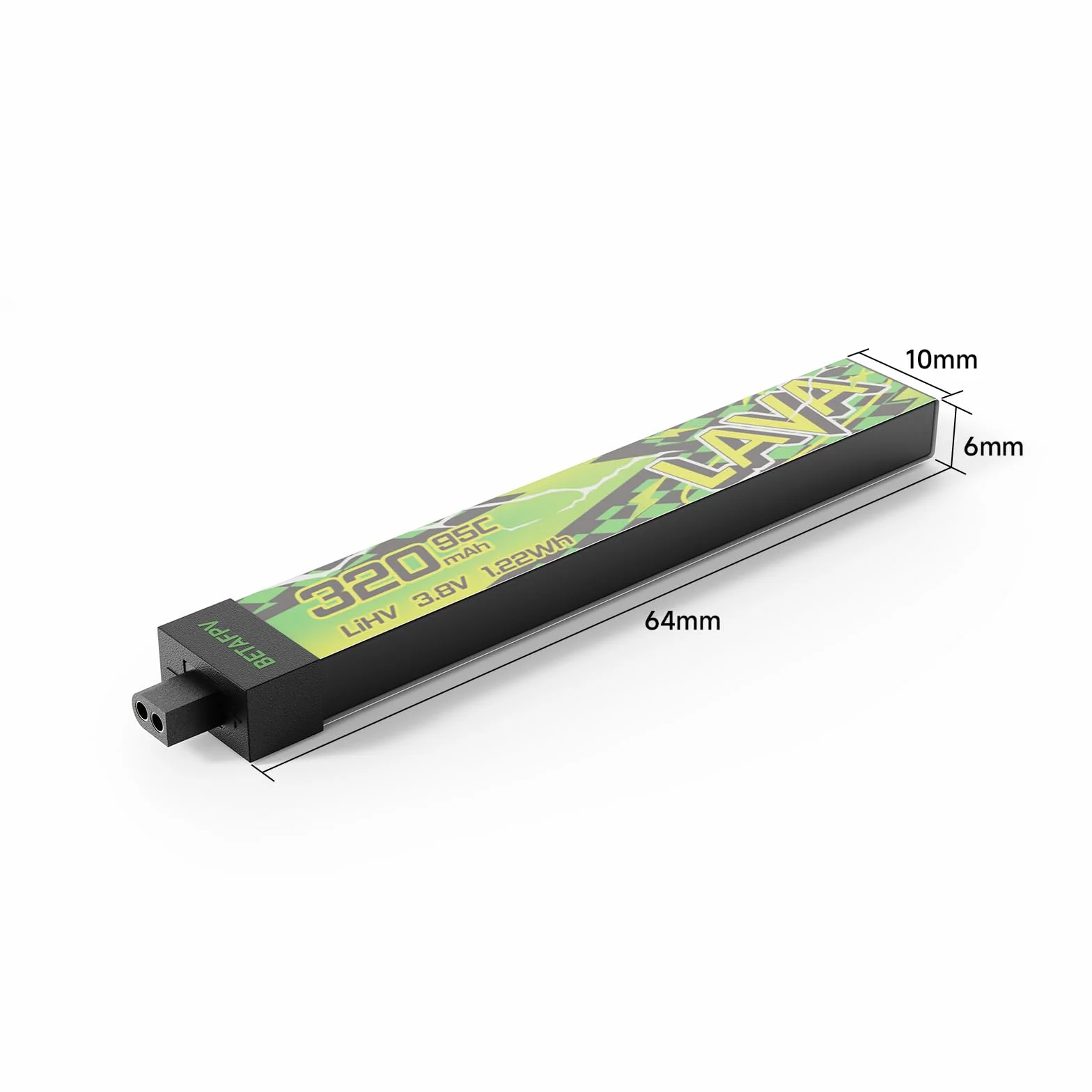 BETAFPV 5pcs Lava II 1S 320mAh Battery 3.8V 95C LiHV Battery with BT2.0 Connector Compatible with 1S Tiny Whoop Drone Quadcopter Like Cetus FPV Kit, Air65, Meteor65 Pro 1S Brushless Drones