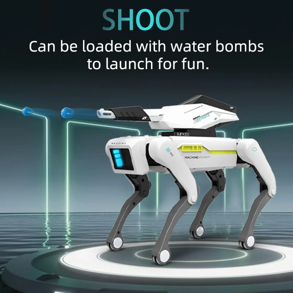 X-Verse RC Perro Robot para Niños Juguete teledirigido, Programable Música Danza Perro Robot, Disparando Bombas de Agua Voz e Interactuar, Regalos para Niños, Niñas 3-12 Años