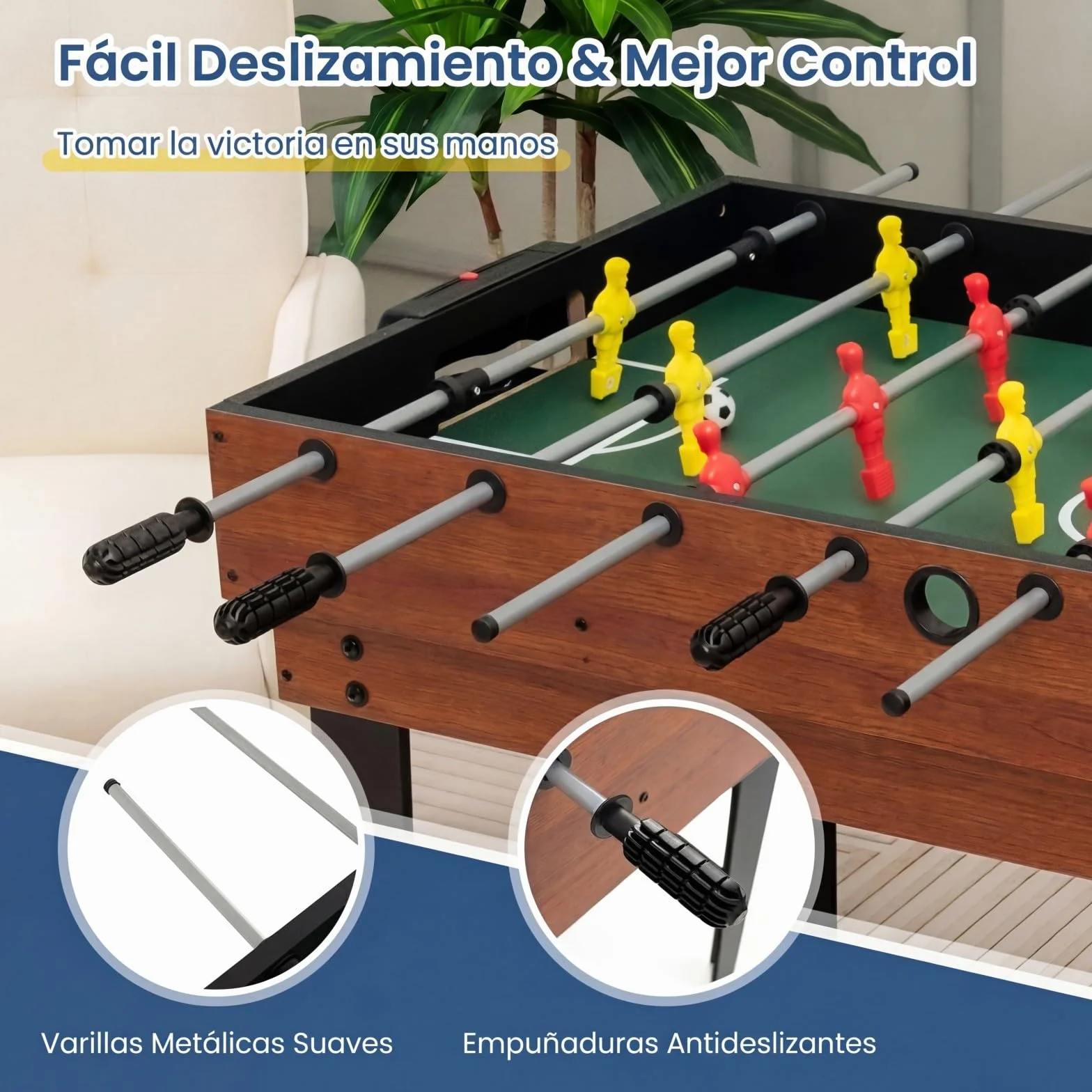 COSTWAY Futbolin, Billar, Hockey, Mesa de Tenis, 4 en 1 Mesa de Multijuegos con Patas y Accesorios, Futbolines para Niños y Adultos para Sala de Juegos, Bares, 125 x 97 x 83 cm