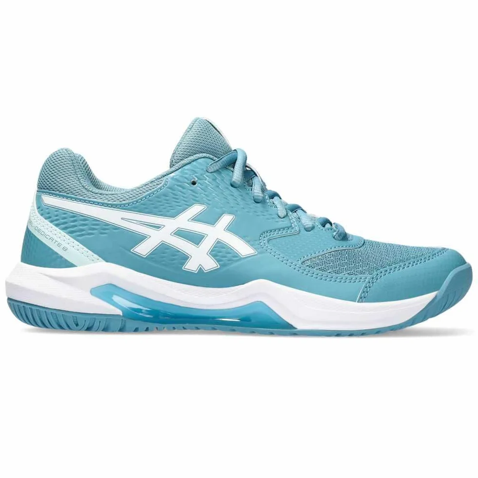 ASICS Dedicate 8 Mujer Zapatos de Tenis Blanco Plata