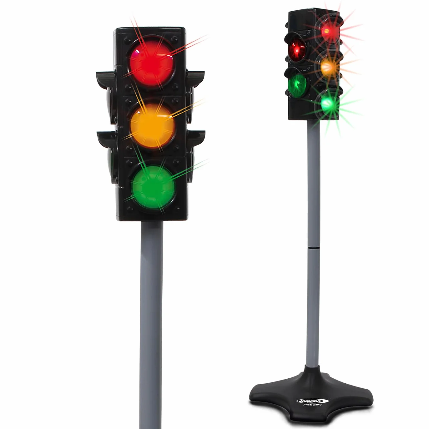 Jamara 460256 - Semáforo Grand - Semáforo con función de iluminación Realista, Fases automáticas o manuales