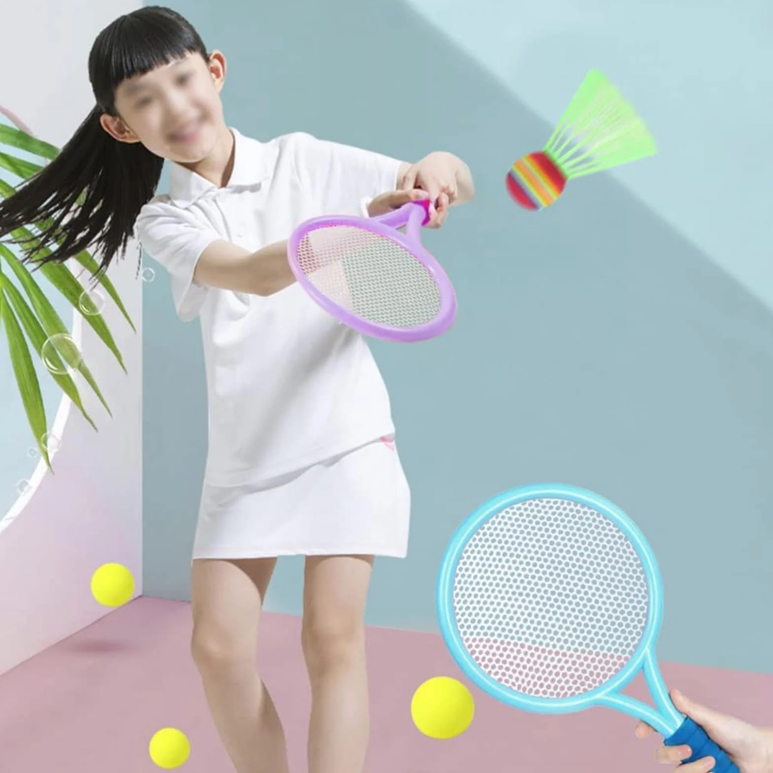Juego de Raquetas de Tenis y Bádminton para Niños, Ligero, Raqueta de Juguete, Deportes Educativos
