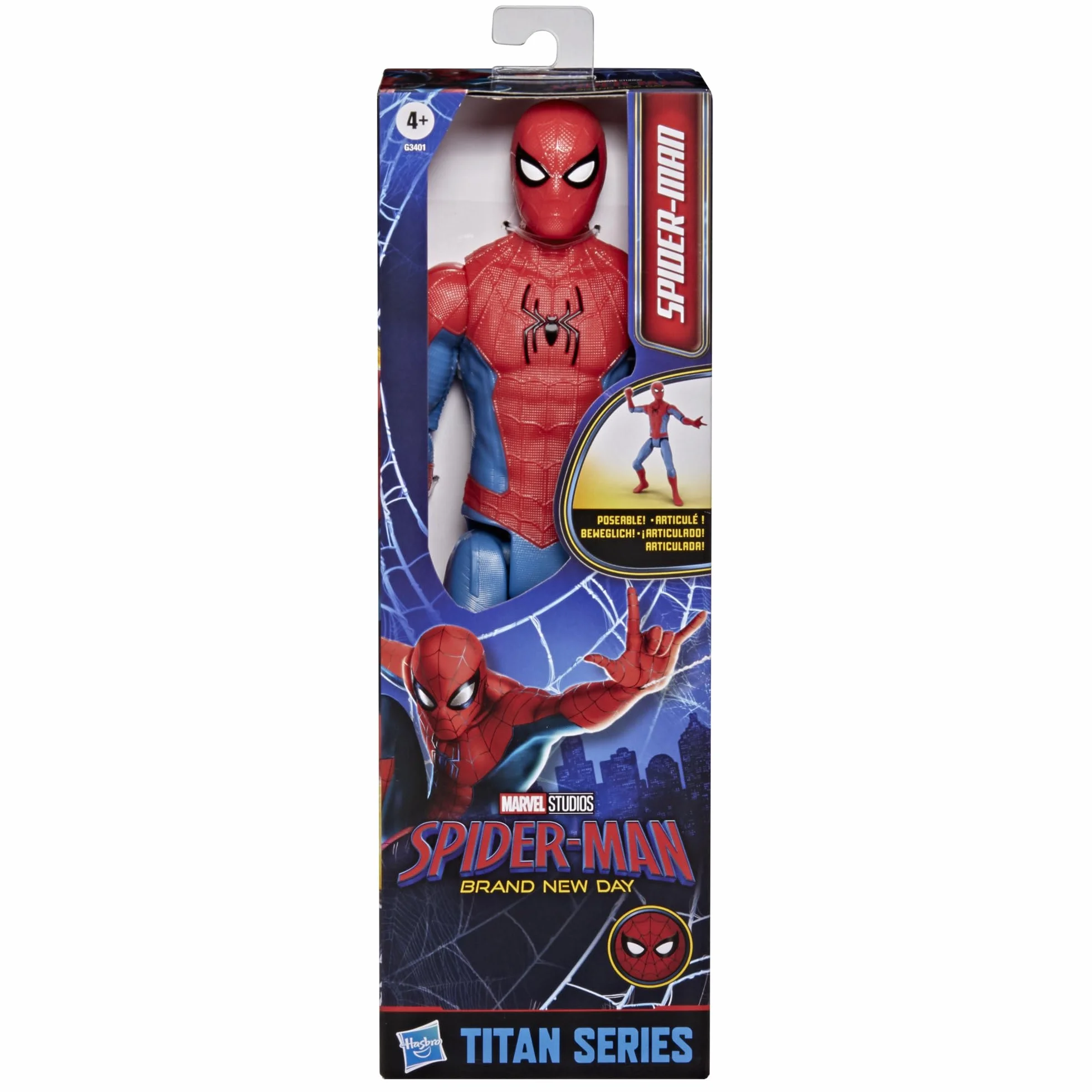 Marvel Spider-Man Day, Figura de acción Titan Series de 29,2 cm, Juguetes de superhéroes para niños y niñas a Partir de 4 años